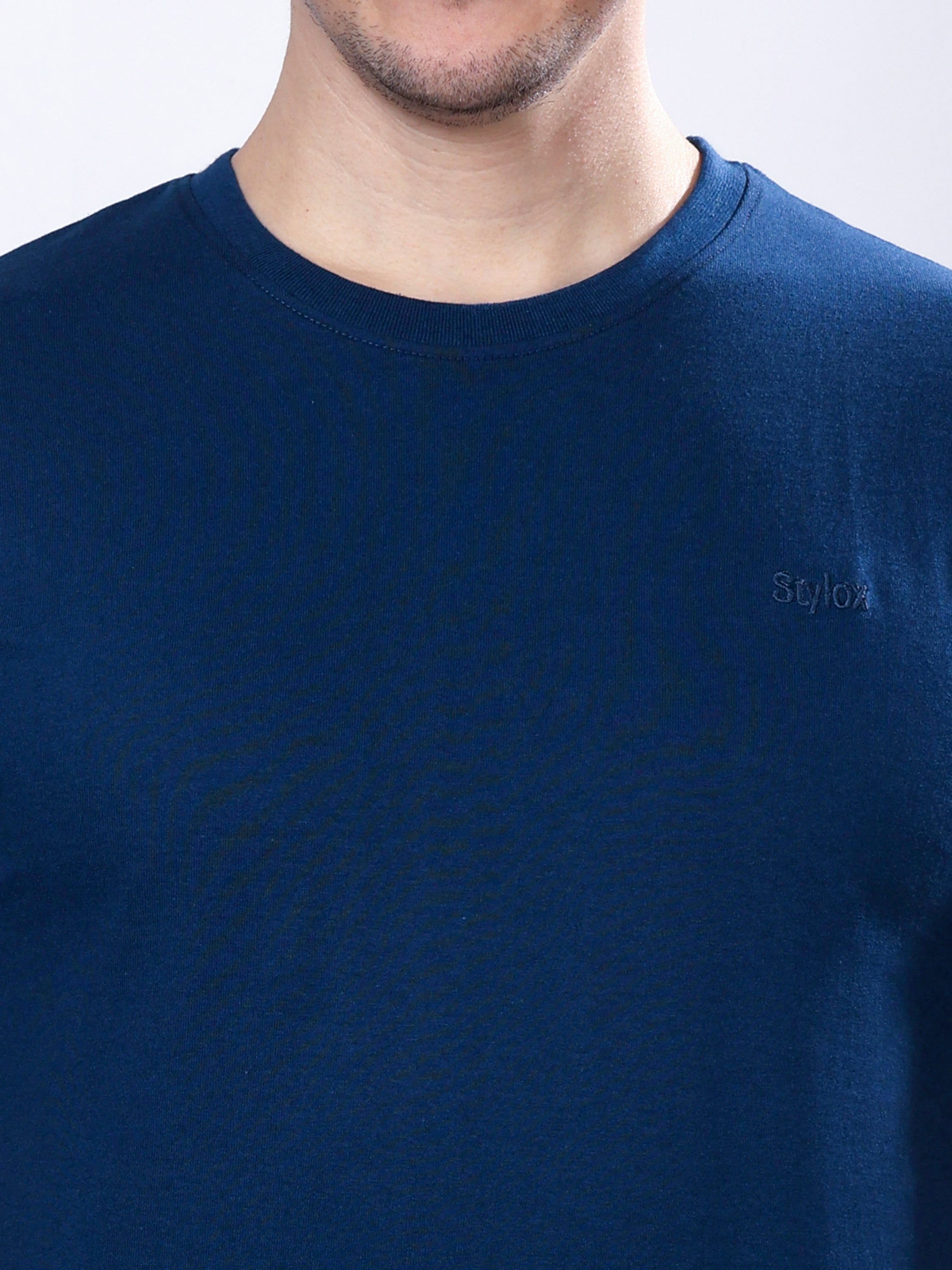 Stylox Men’s Solid Round Neck T-Shirt | Classic Cotton Casual Crew Neck Tee - Stylox