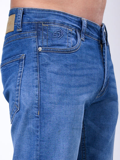 Stylox Men’s Slim Fit Stretchable Light Blue Denim Jeans - Stylox