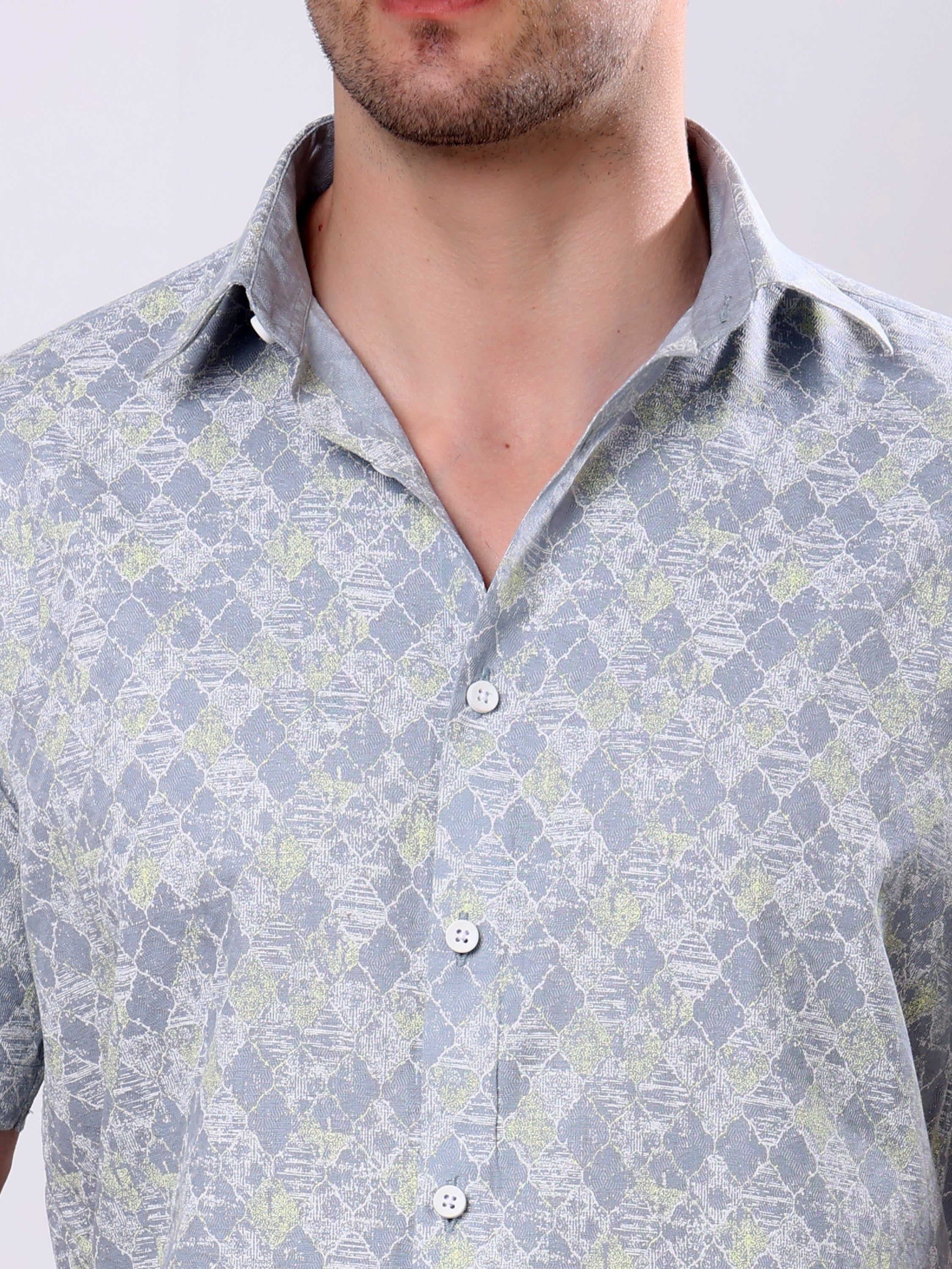 Stylox Men’s Regular Fit Half Sleeve Abstract print Casual Shirt - Stylox