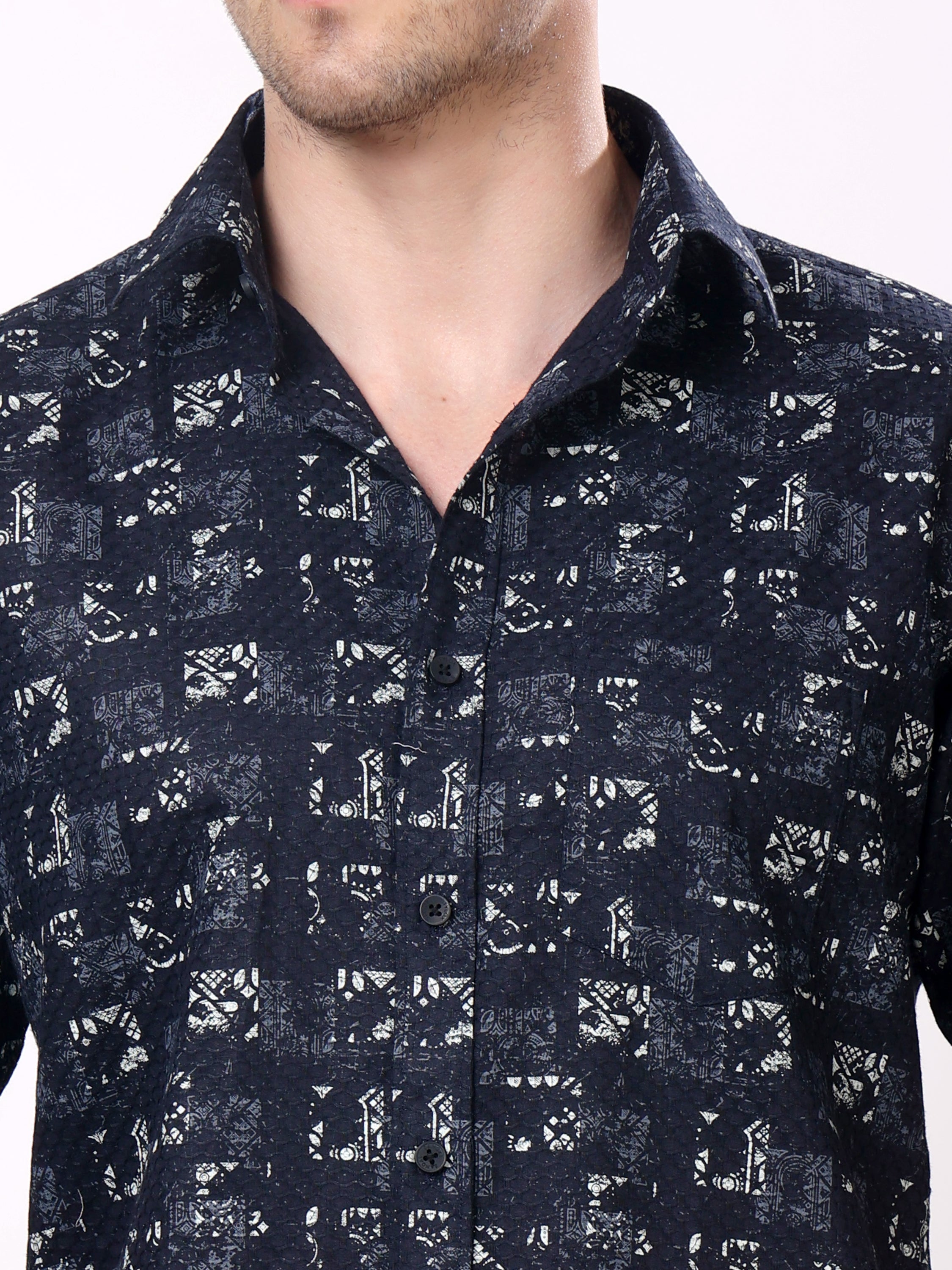 Stylox Men’s Regular Fit Half Sleeve Abstract Printed Casual Stylish Summer Shirt - Stylox