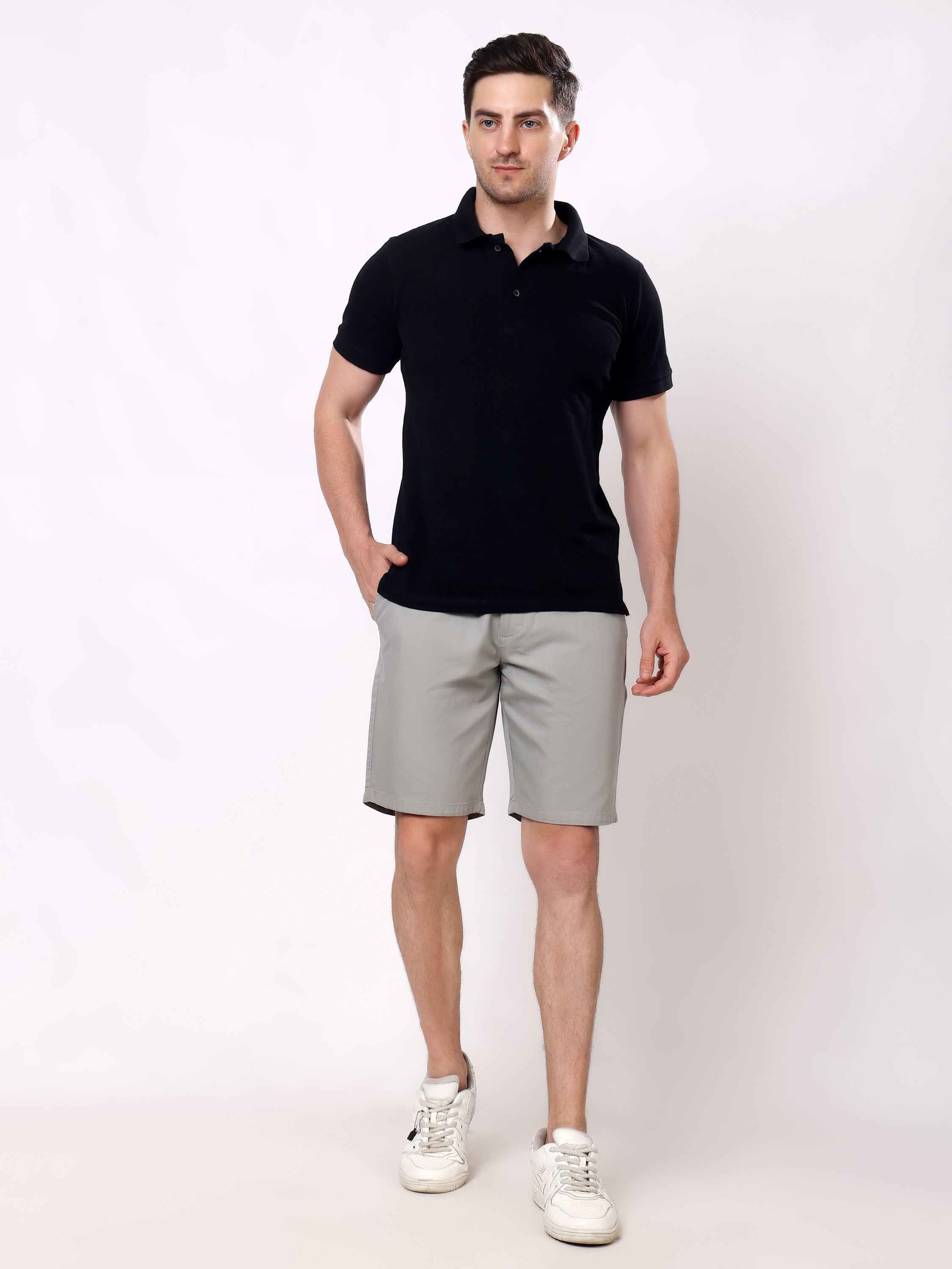 Stylox Men's Regular Fit Cotton Casual Summer Shorts with Elastic Waist & Drawstring