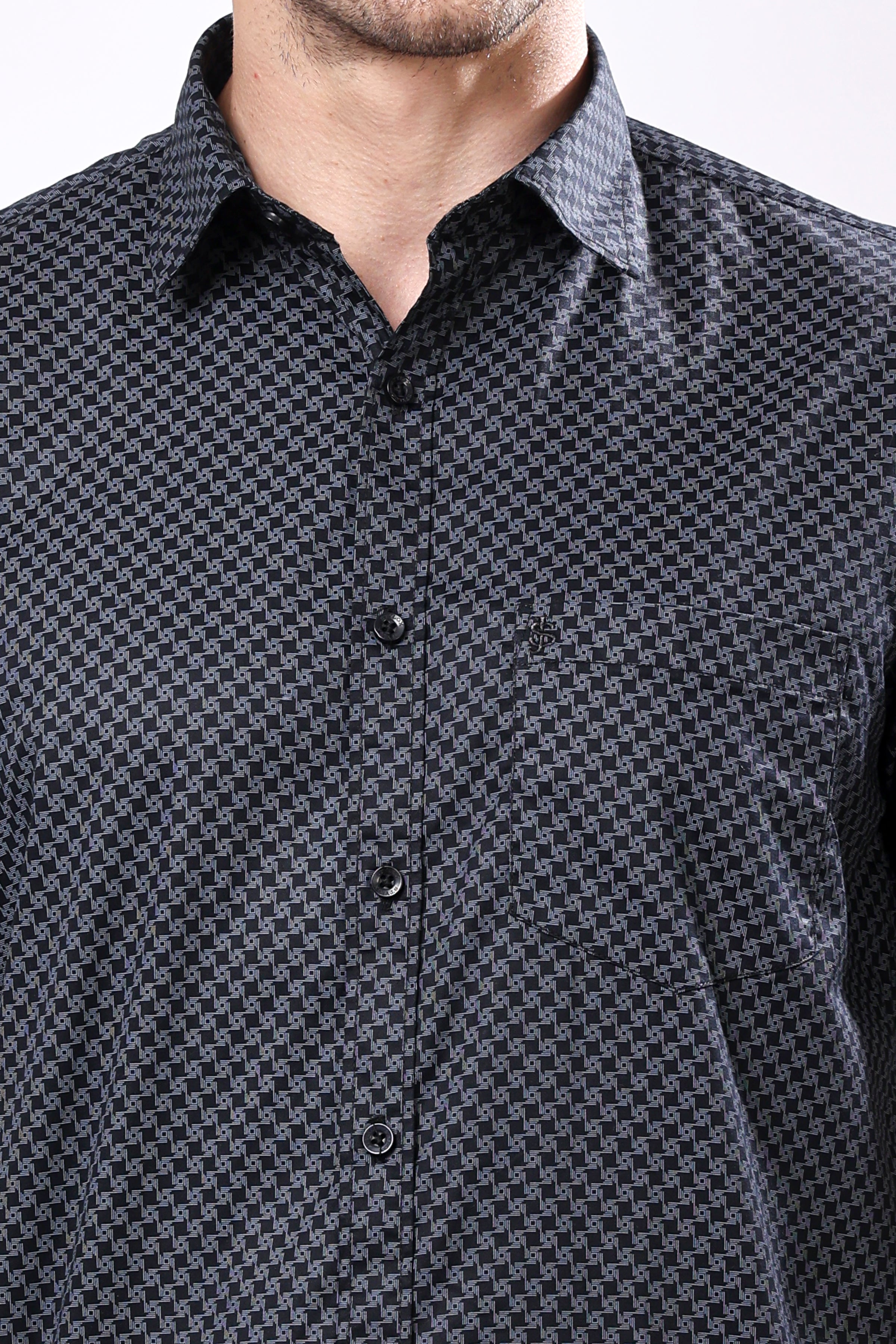 Stylox Men's Half Sleeve Geometric Print Casual Shirt – Premium Cotton Blend Regular Fit Summer Shirt - Stylox