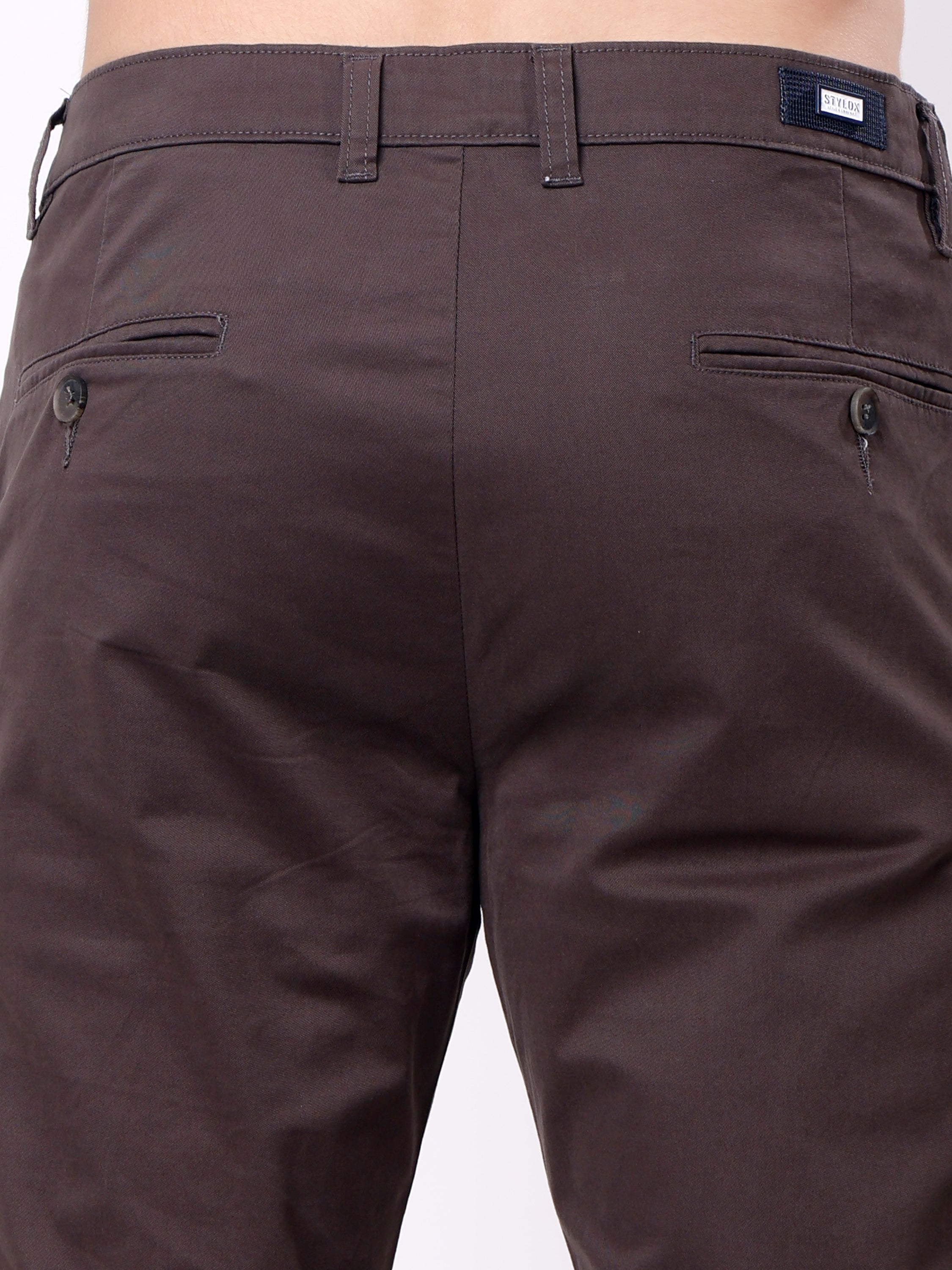 Stylox Men’s Straight Fit Non-Stretch Casual Chinos Trousers - Stylox