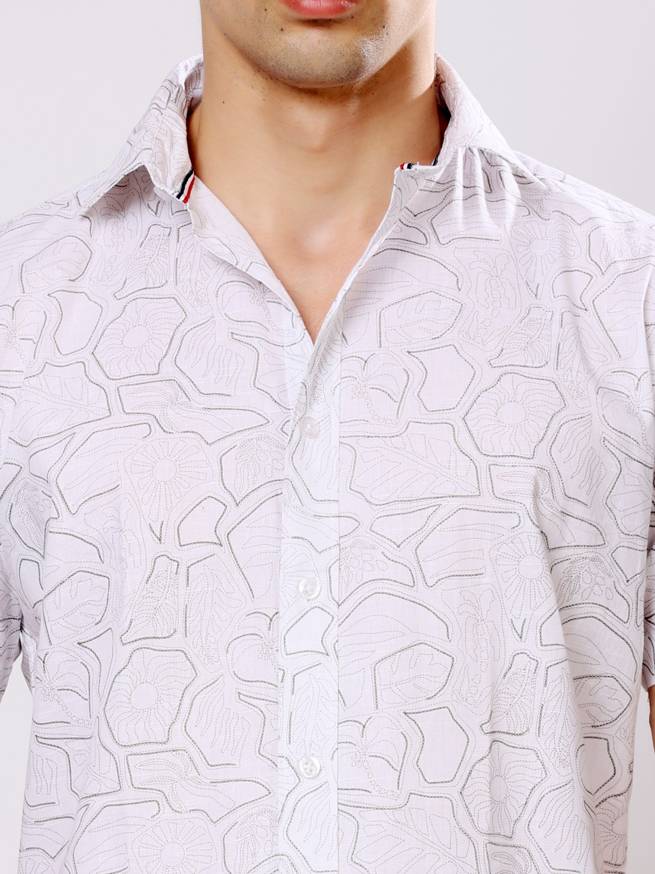 Stylox Men’s Regular Fit Half Sleeve Stylish Abstract Printed Casual Shirt - Stylox