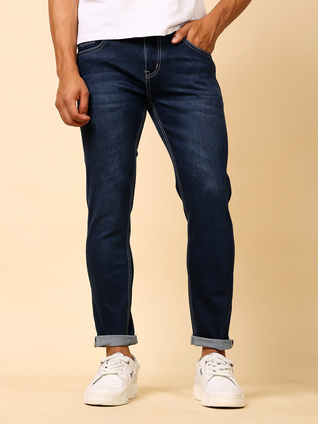 Stylox Men’s Ankle Fit Solid Jeans | Stretchable Denim Jeans for Men - Stylox