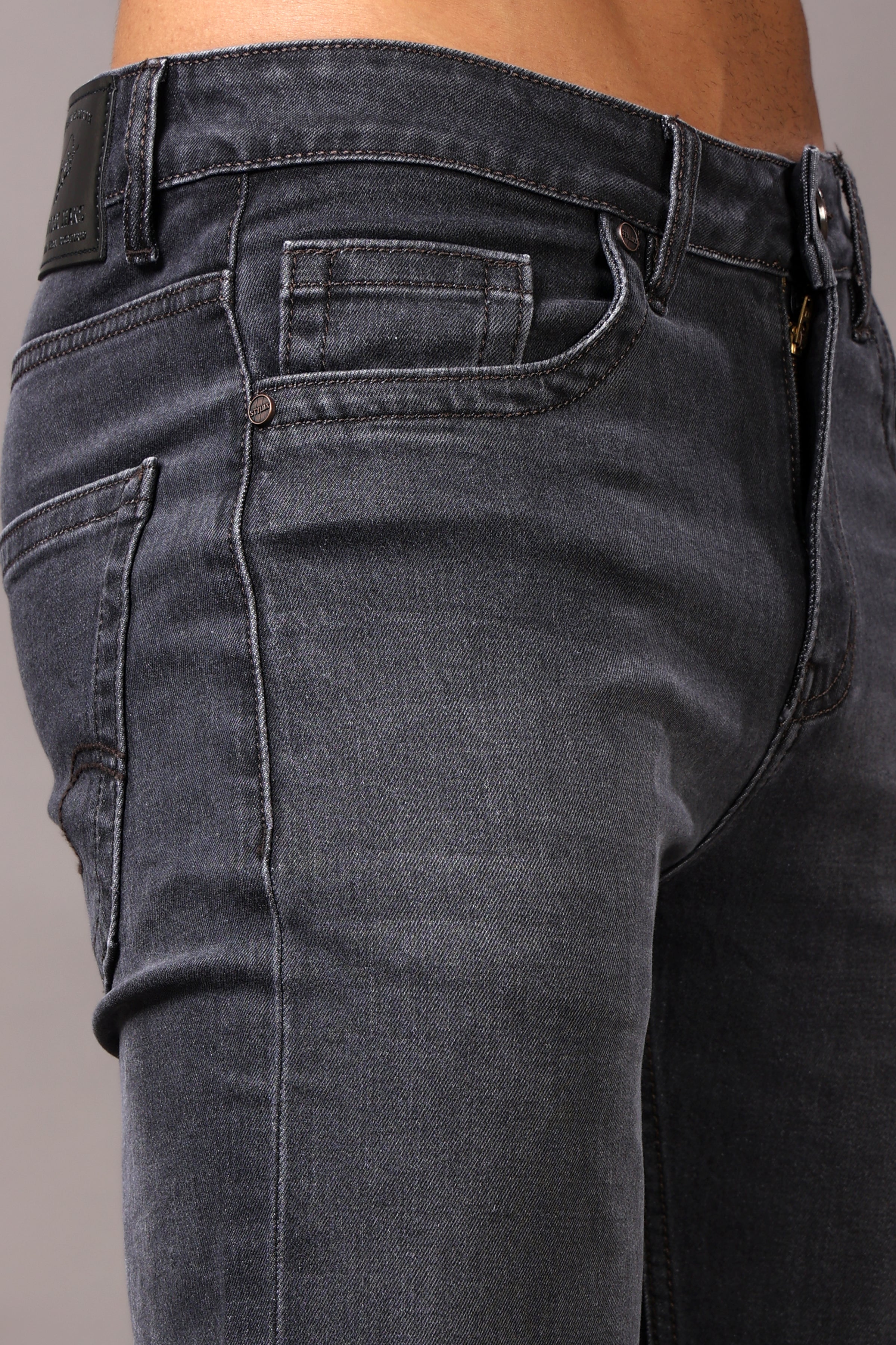 Stylox Men’s Comfort Fit Denim Jeans - Grey, Mid Dark Grey & Dark Grey ,