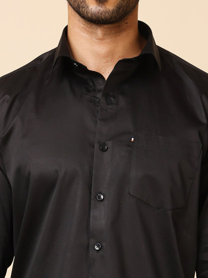 Stylox Men’s Slim Fit Satin Shirt | Premium Solid Formal Shirt for Office &amp; Party Wear | Full Sleeve Smooth Finish Shirt
