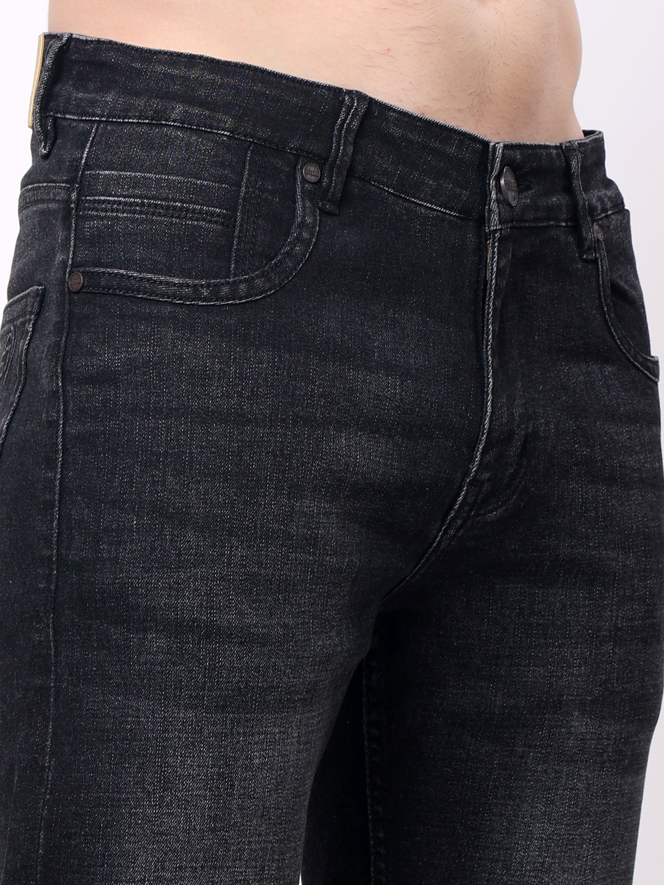 Stylox Stretchable Comfort Fit Denim Jeans For Men’s-Dark Grey - Stylox
