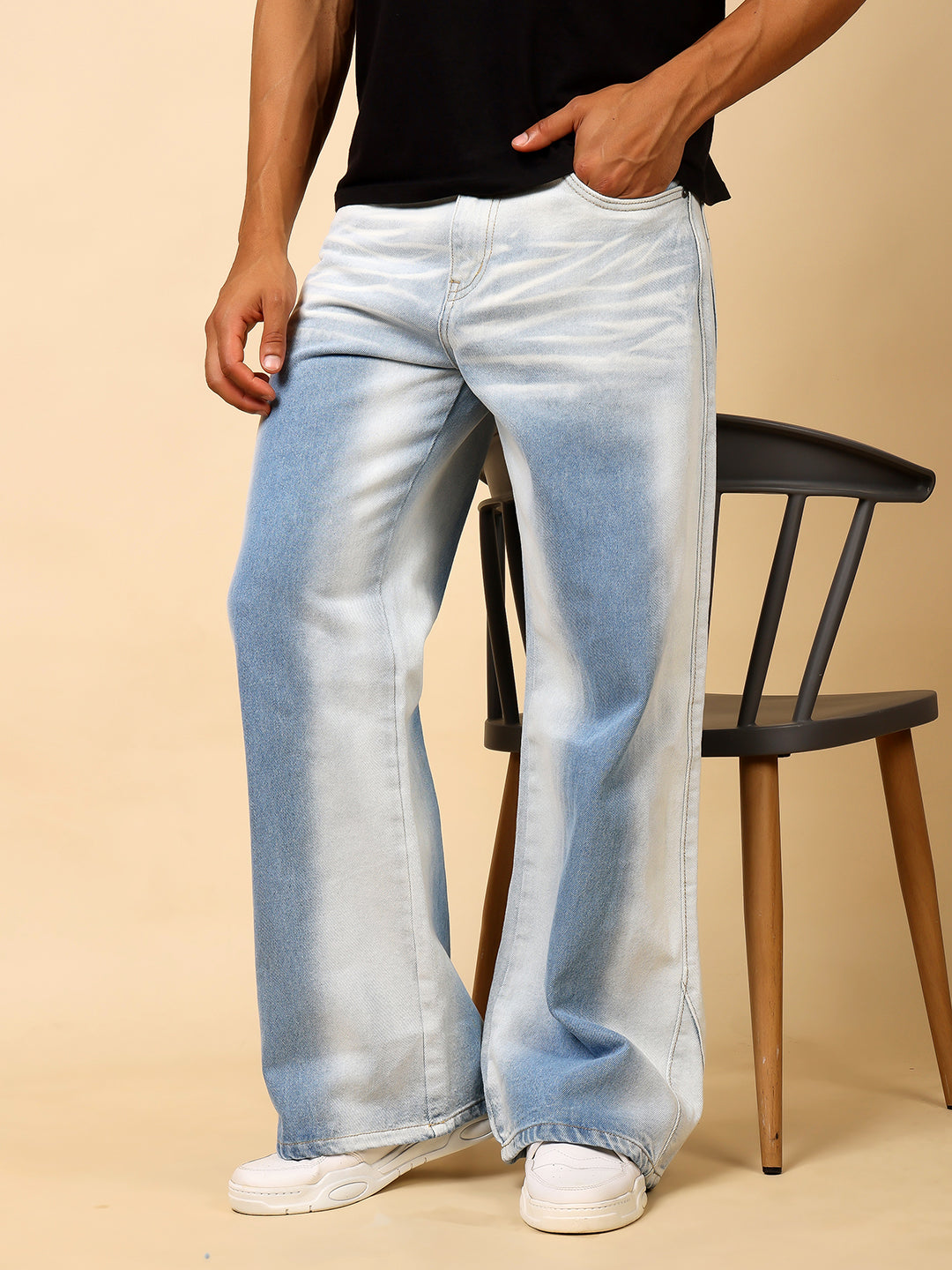 Stylox Men’s Baggy Fit Tie-Dye Washed Jeans | Relaxed Street Style Denim J-15 - Stylox