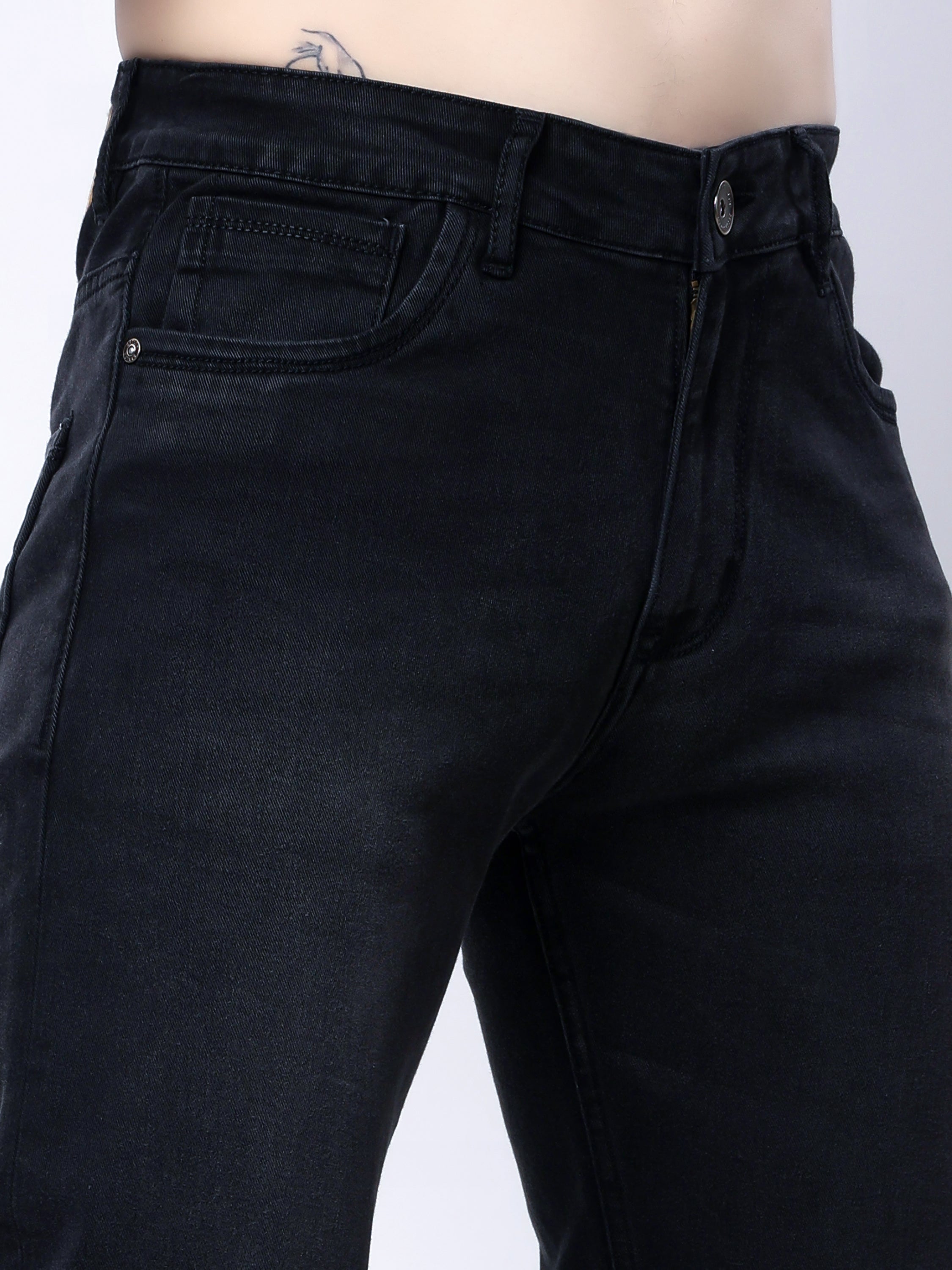 Stylox Men’s Comfort Fit Stretchable Denim Jeans-Dark Grey