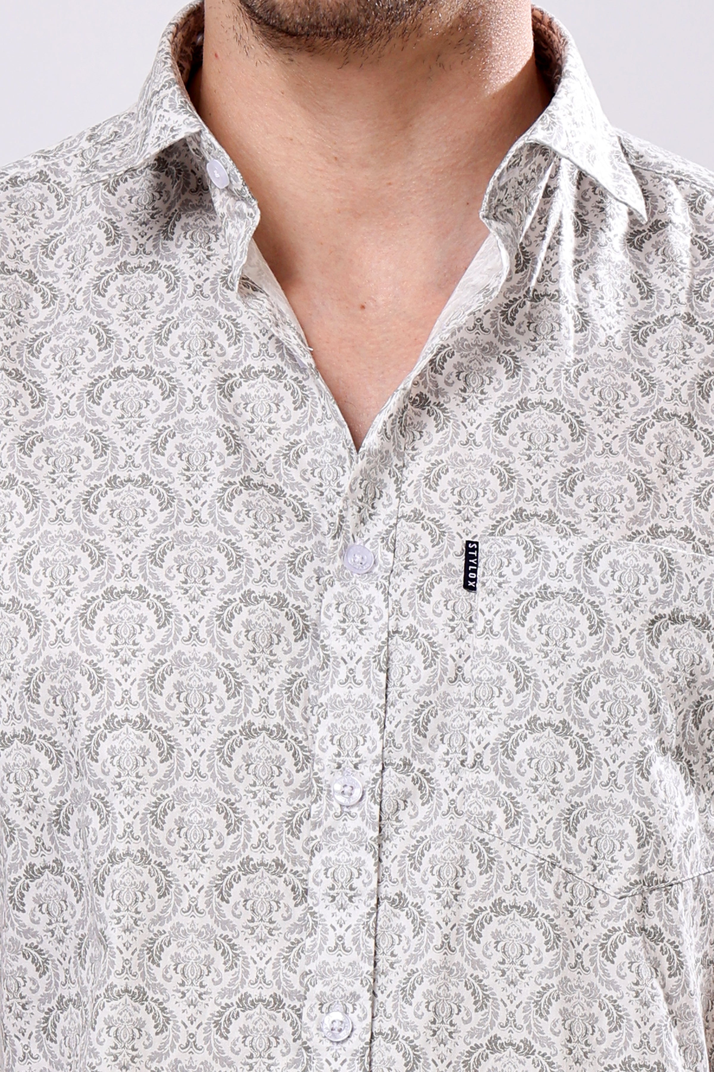 Stylox Men's Half Sleeve Floral Printed Casual Shirt – Trendy Cotton Blend Regular Fit Summer Shirt for Stylish Everyday Wear - Stylox