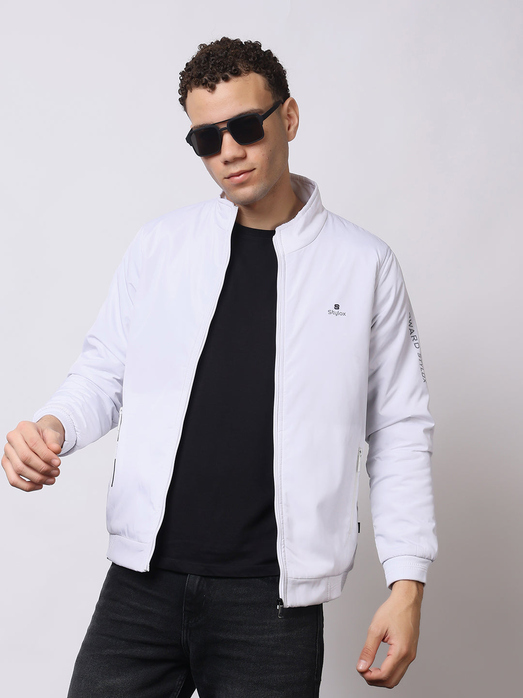 Stylox Men’s High-Neck Winter Jacket – Lightweight Windcheater with Warm Lining & Full-Zip Closure
