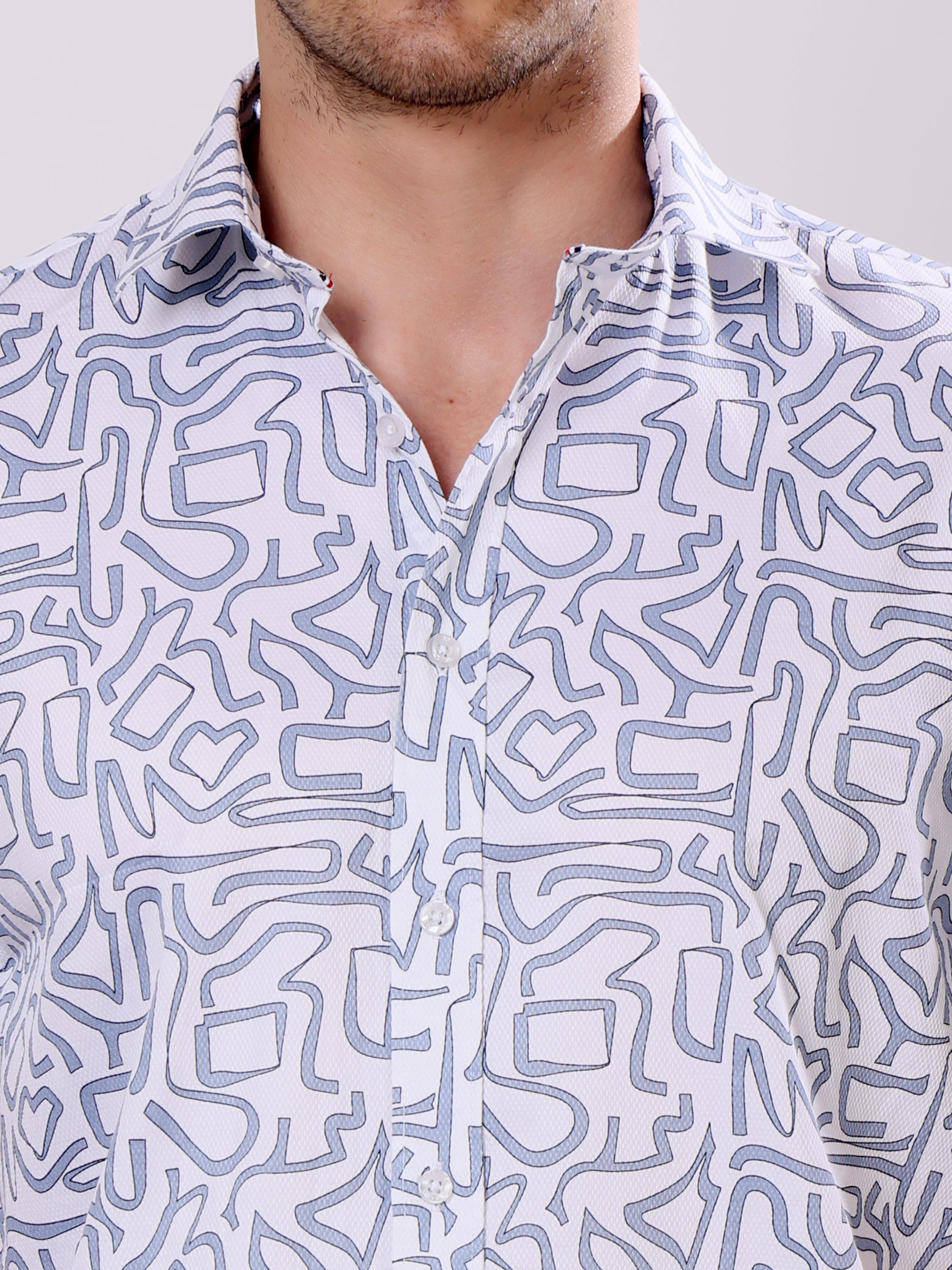 Stylox Men’s Regular Fit Half Sleeve Abstract Printed Stylish Casual Summer Shirt - Stylox