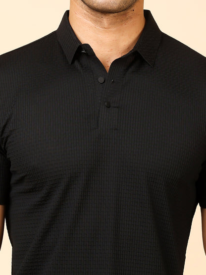 Stylox Premium Stretchable Nylon-Spandex Solid Polo T-Shirt – Sleek Comfort &amp; Performance