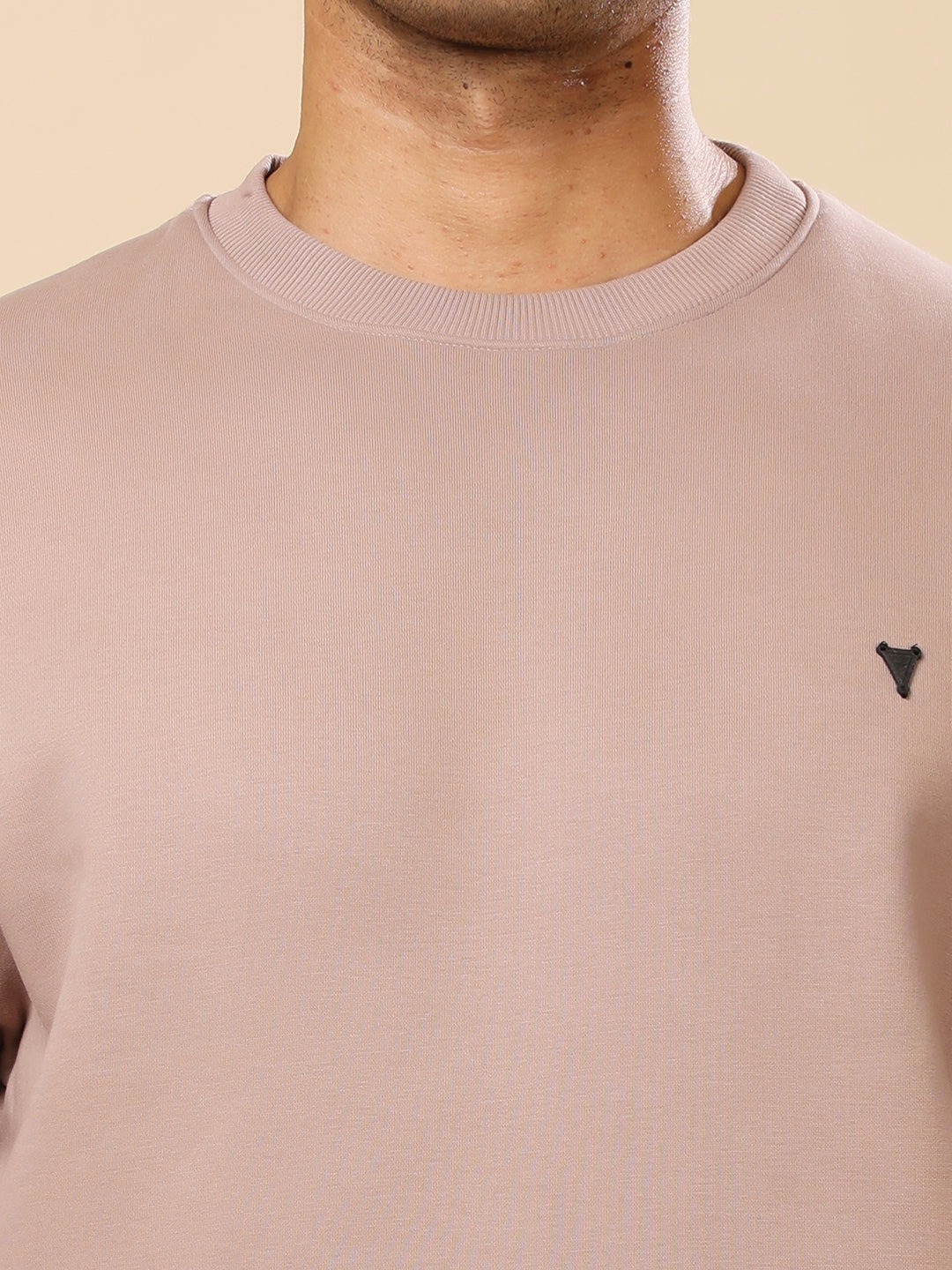 Stylox Men’s Round Neck Full Sleeve Solid Sweatshirt – Minimal Style, Maximum Comfort (Mauve) - Stylox