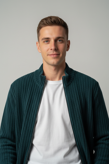 Stylox Men’s Premium Ribbed Co-Ord Set | Luxury Zip Jacket &amp; Jogger Set