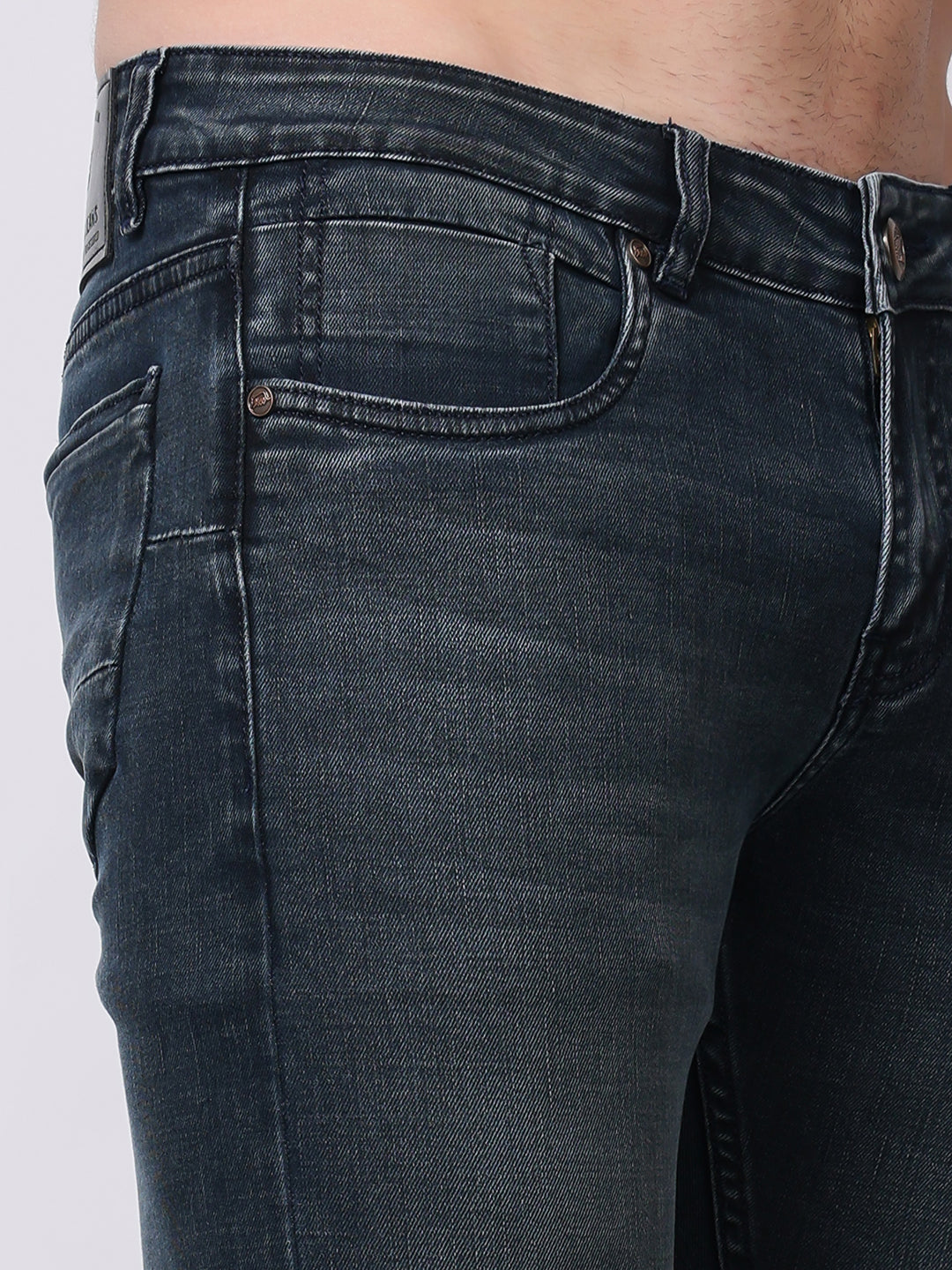 Stylox Men’s Slim Fit Solid Jeans | Stretchable Plain Denim Jeans for Men | Classic Mid-Rise Slim Fit Jeans for Smart Casual Wear