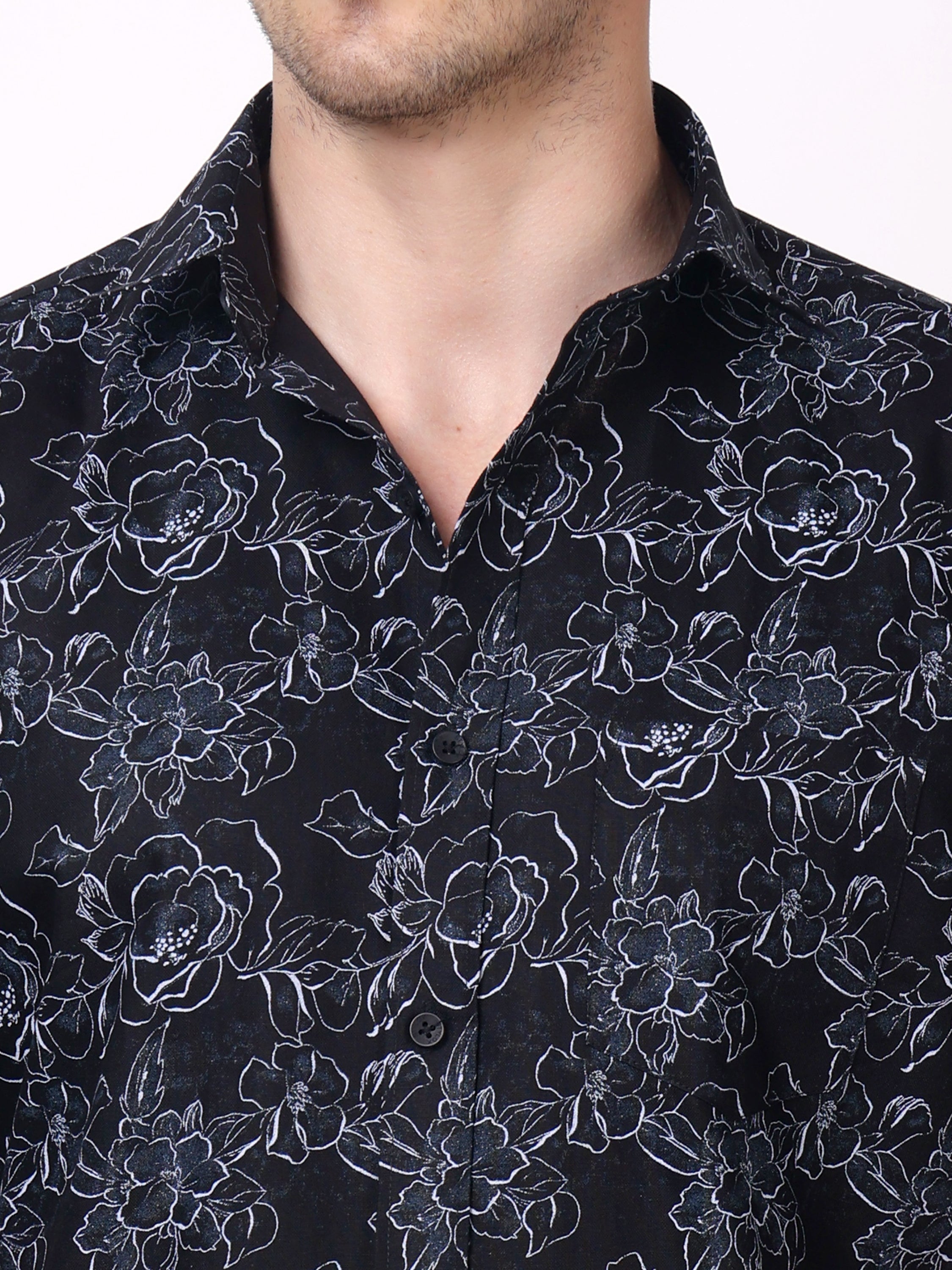 Stylox Men’s Regular Fit Half Sleeve Floral Printed Casual Stylish Party & Summer Shirt - Stylox