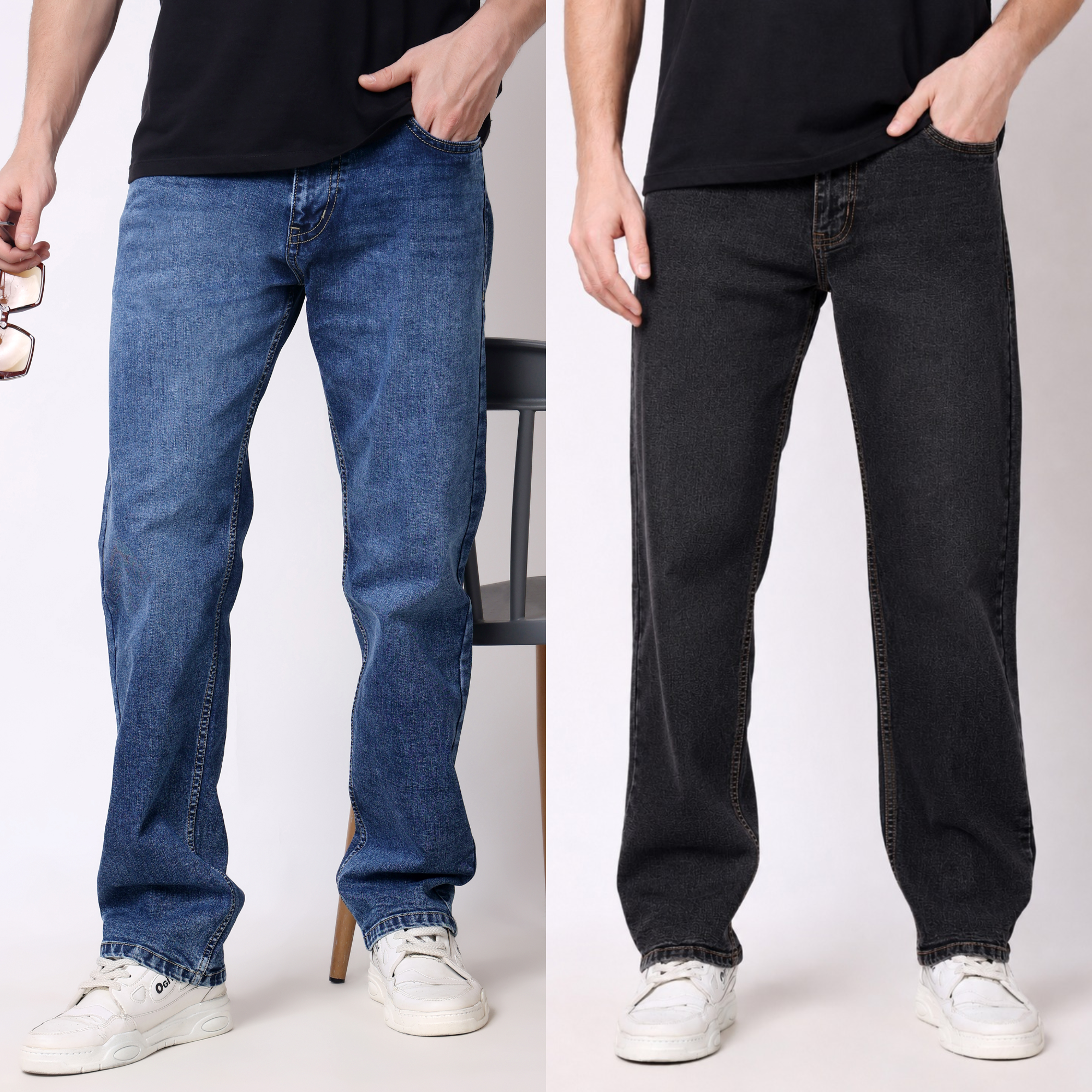Stylox Men's Comfort & Slim Fit Stretchable Denim Jeans Combo (Pack Of 2) - Stylox