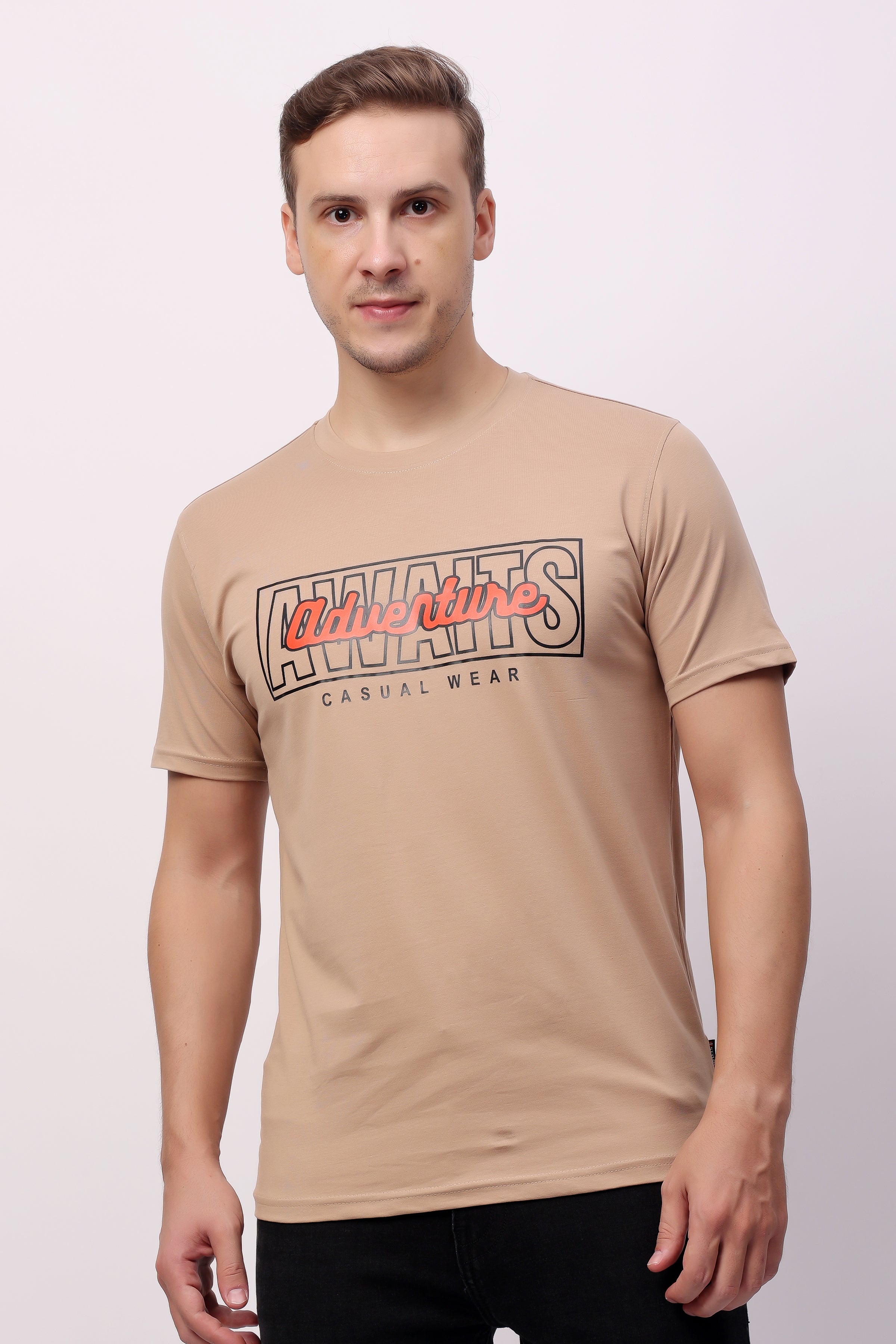 STYLOX MEN CREW NECK PRINTED T-SHIRT FOR MEN - Stylox