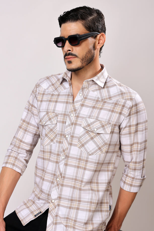 Stylox Men's Full Sleeve Casual Check Shirt