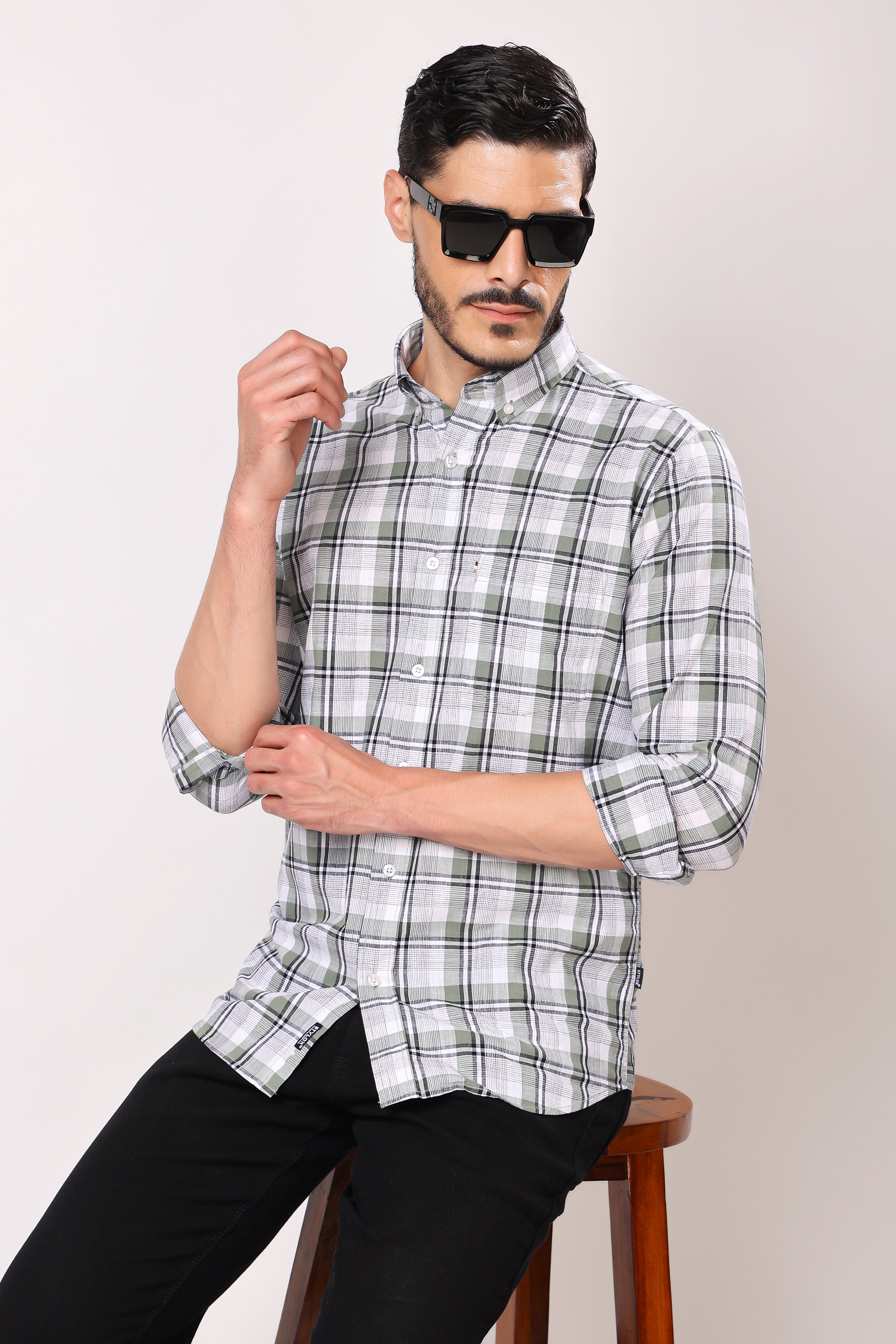Stylox Regular Fit Full Sleeve Casual Check Shirt For Men - Stylox