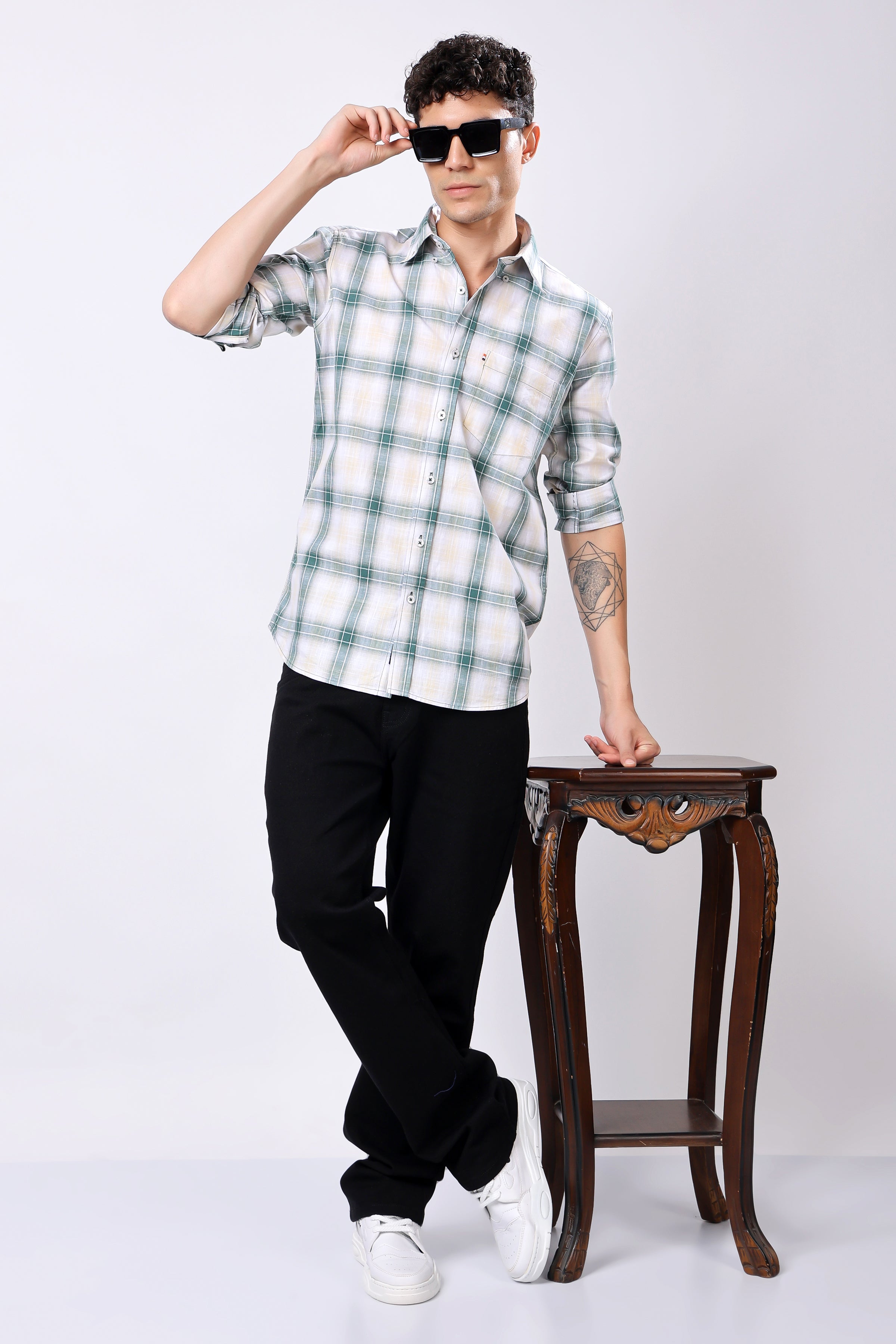 Stylox Regular Fit Full Sleeve Casual Check Shirt for Men - Stylox