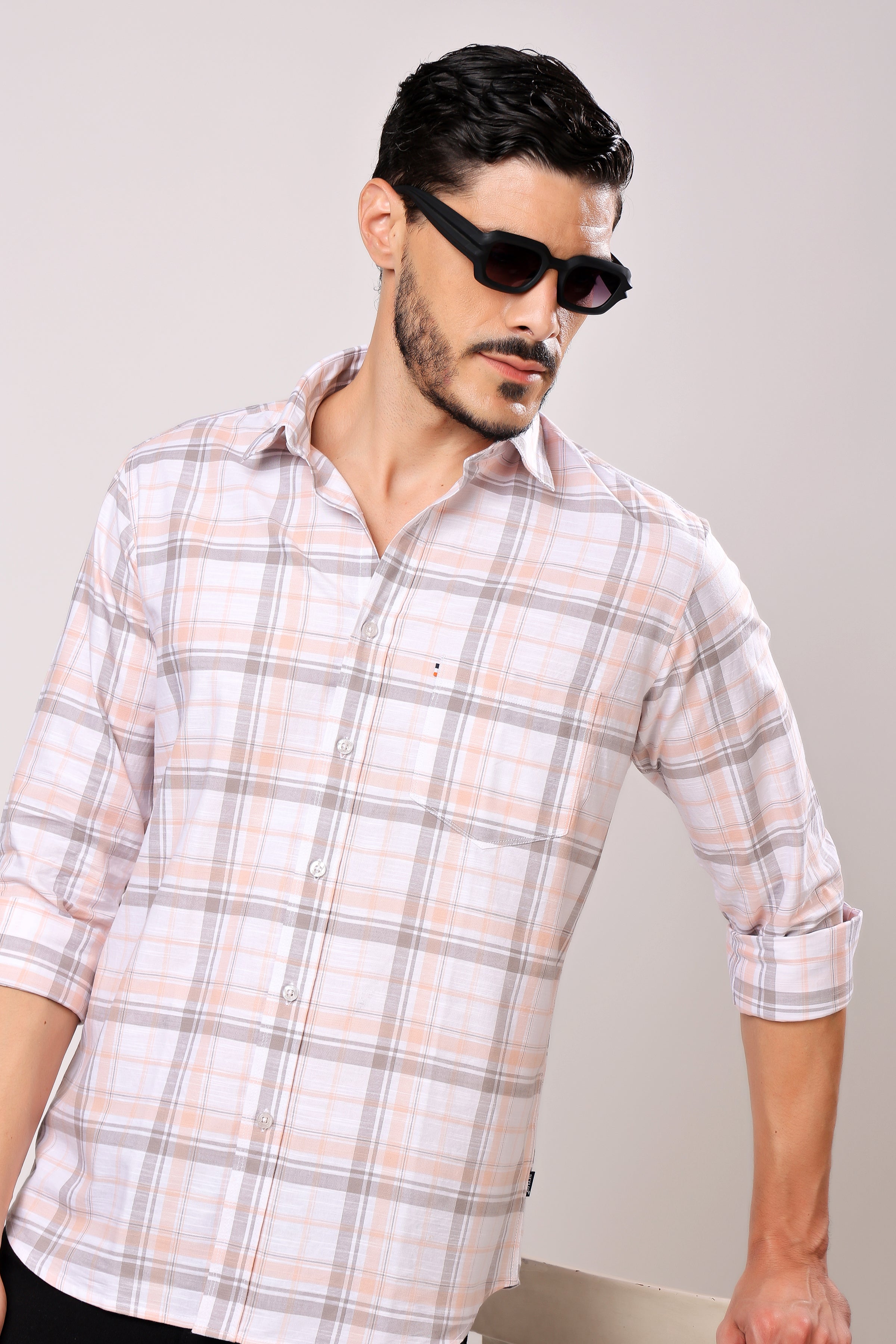 Stylox Men's Casual Full Sleeve Check Shirt