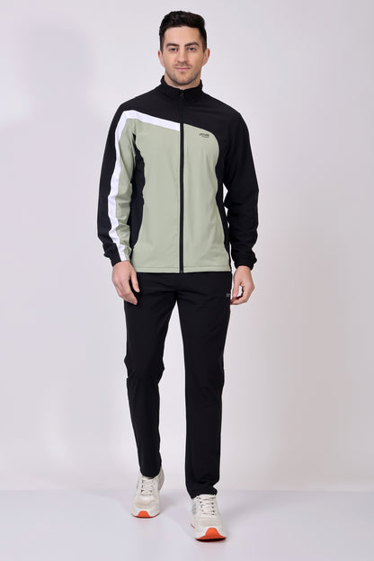 Stylox Men’s Colorblock Tracksuit | Full Zip High Neck Jacket &amp; Jogger Pants Set | Lightweight Polyester Activewear for Gym, Training &amp; Casual Wear