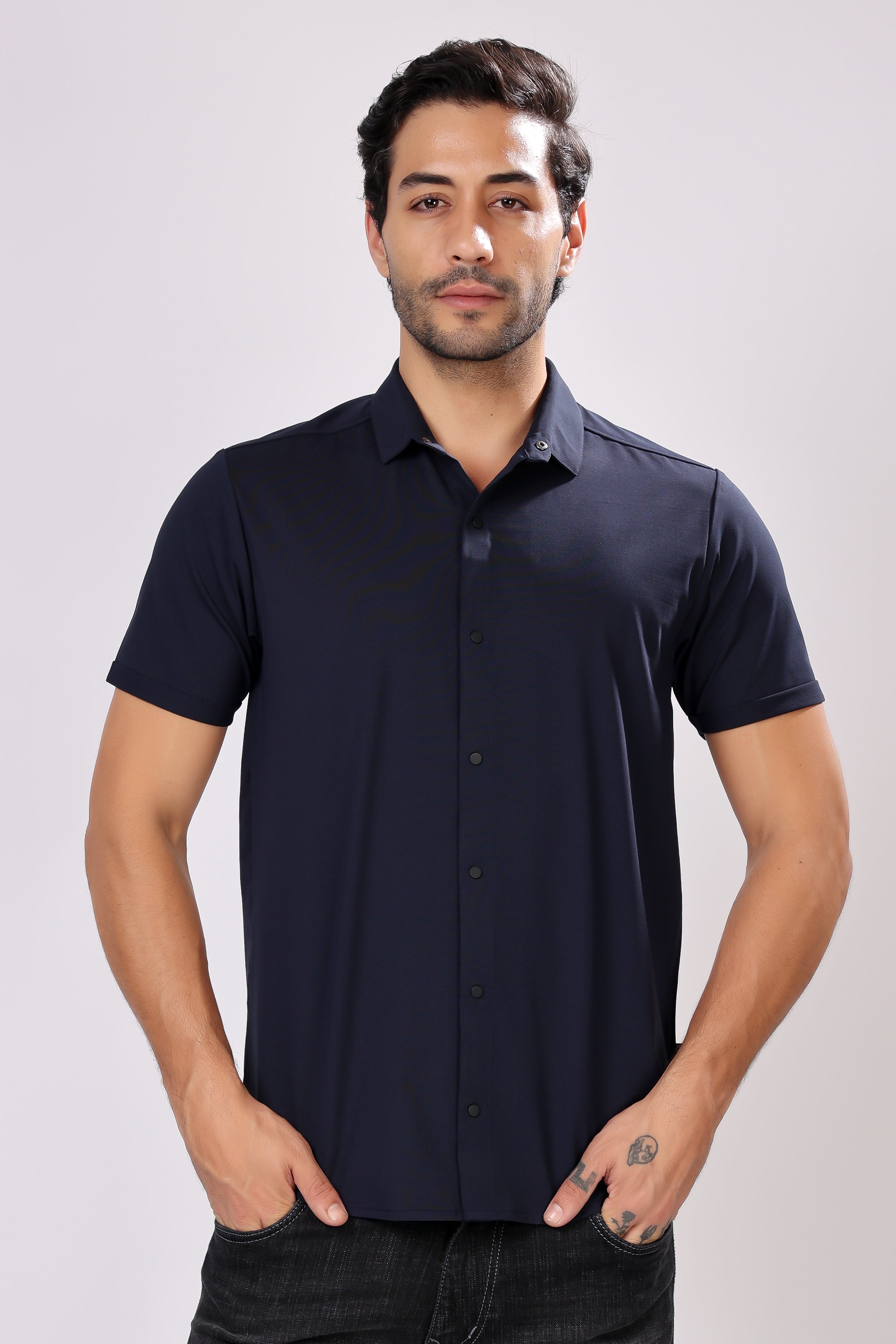 STYLOX HALF SLEEVE LYCRA SHIRT - Stylox