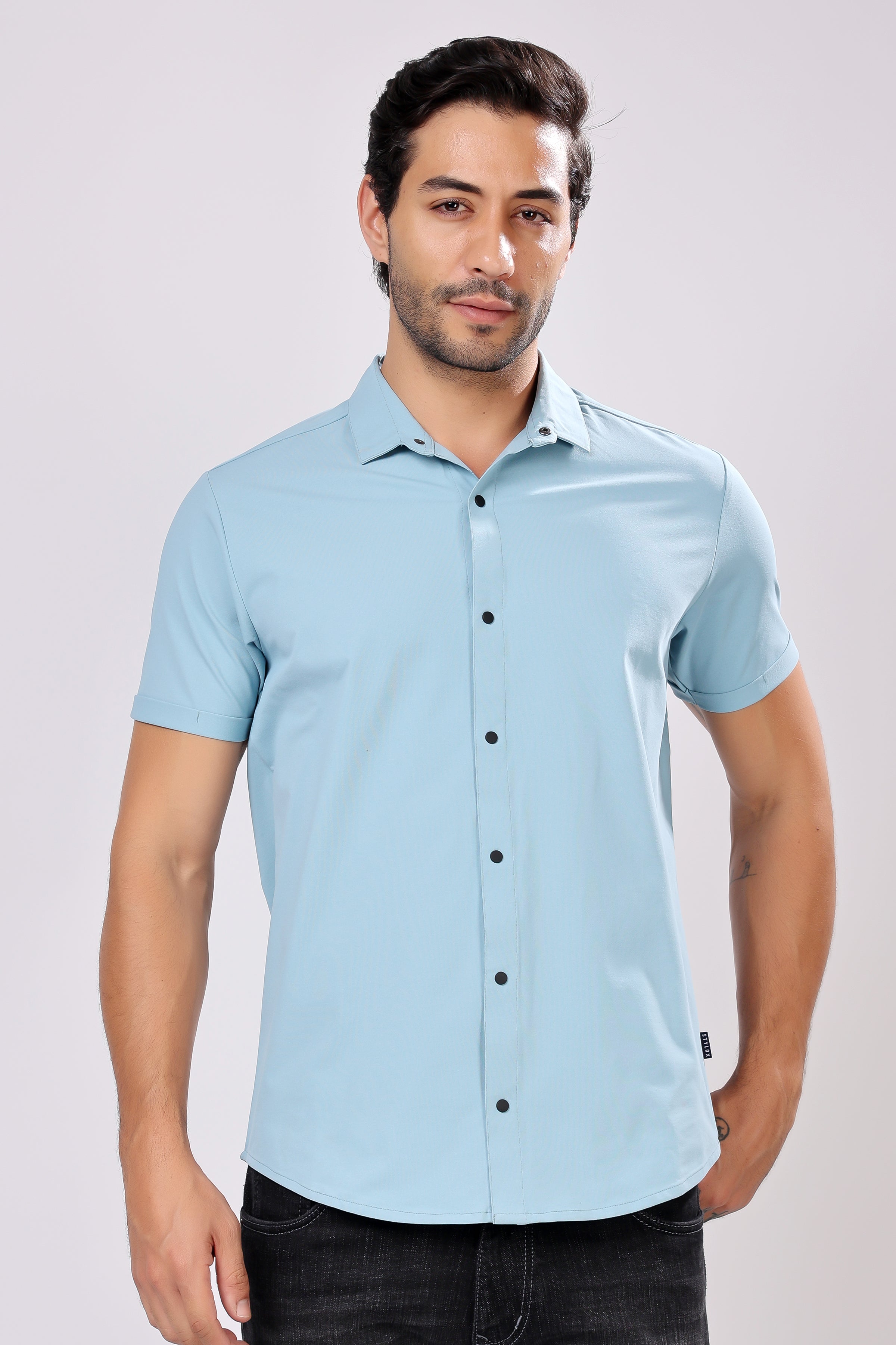 STYLOX HALF SLEEVE LYCRA SHIRT - Stylox