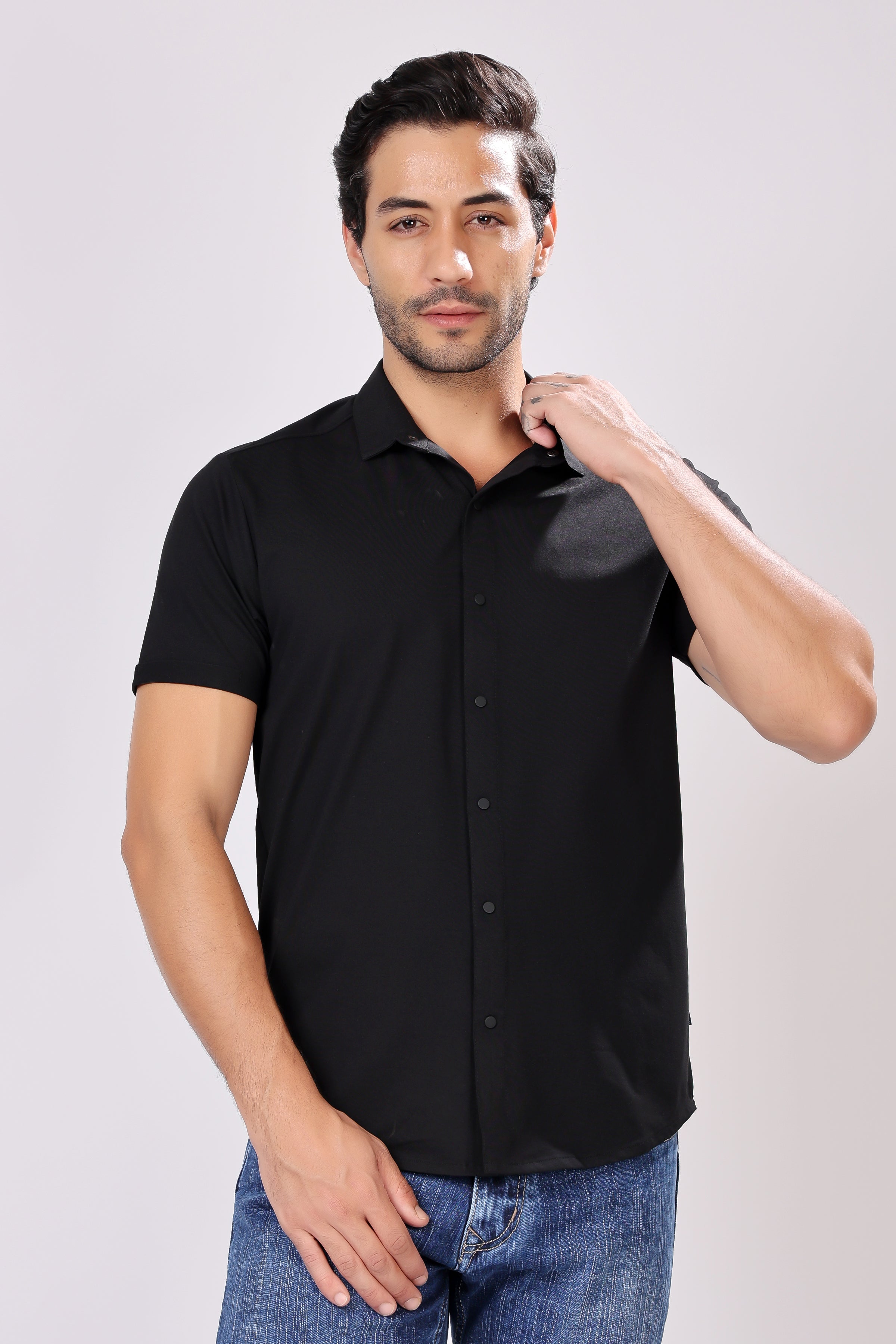STYLOX HALF SLEEVE LYCRA SHIRT - Stylox