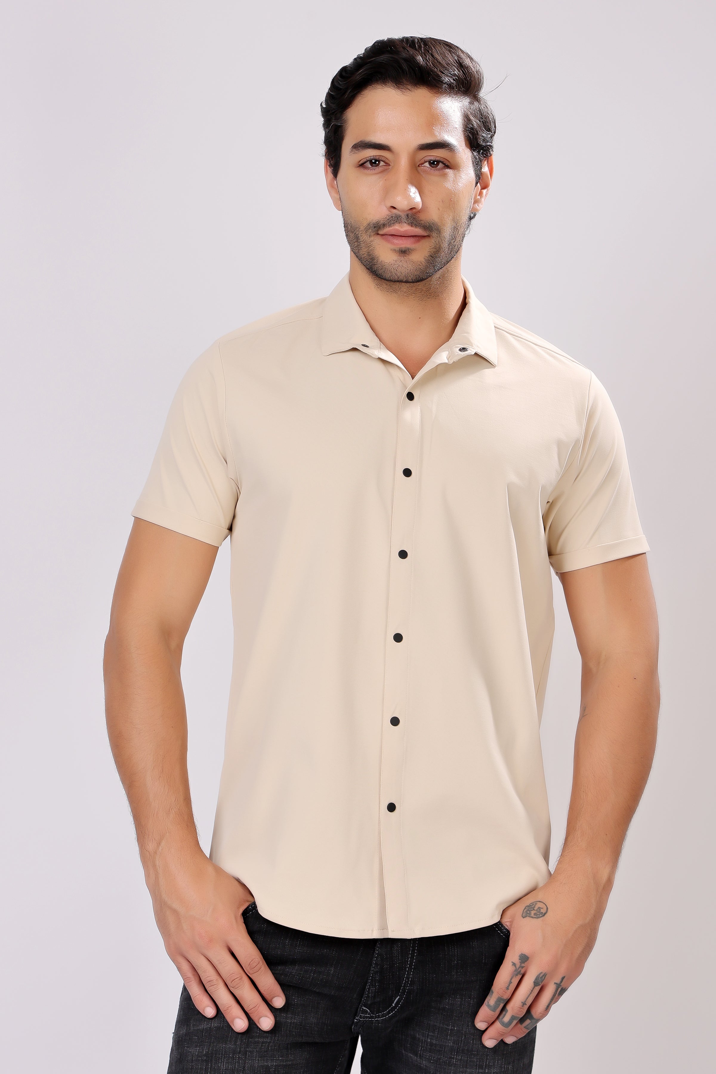 STYLOX HALF SLEEVE LYCRA SHIRT - Stylox