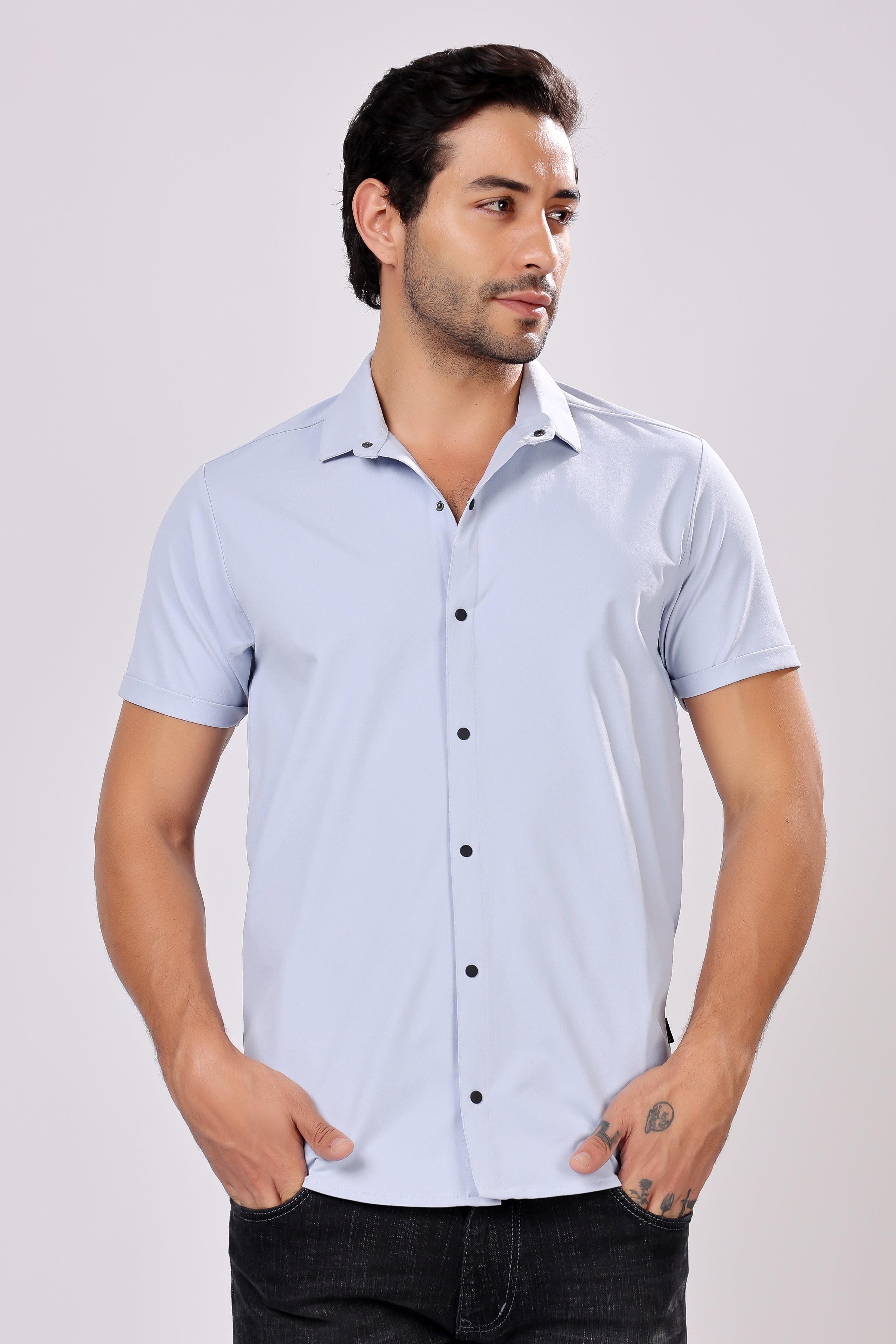 STYLOX HALF SLEEVE LYCRA SHIRT - Stylox