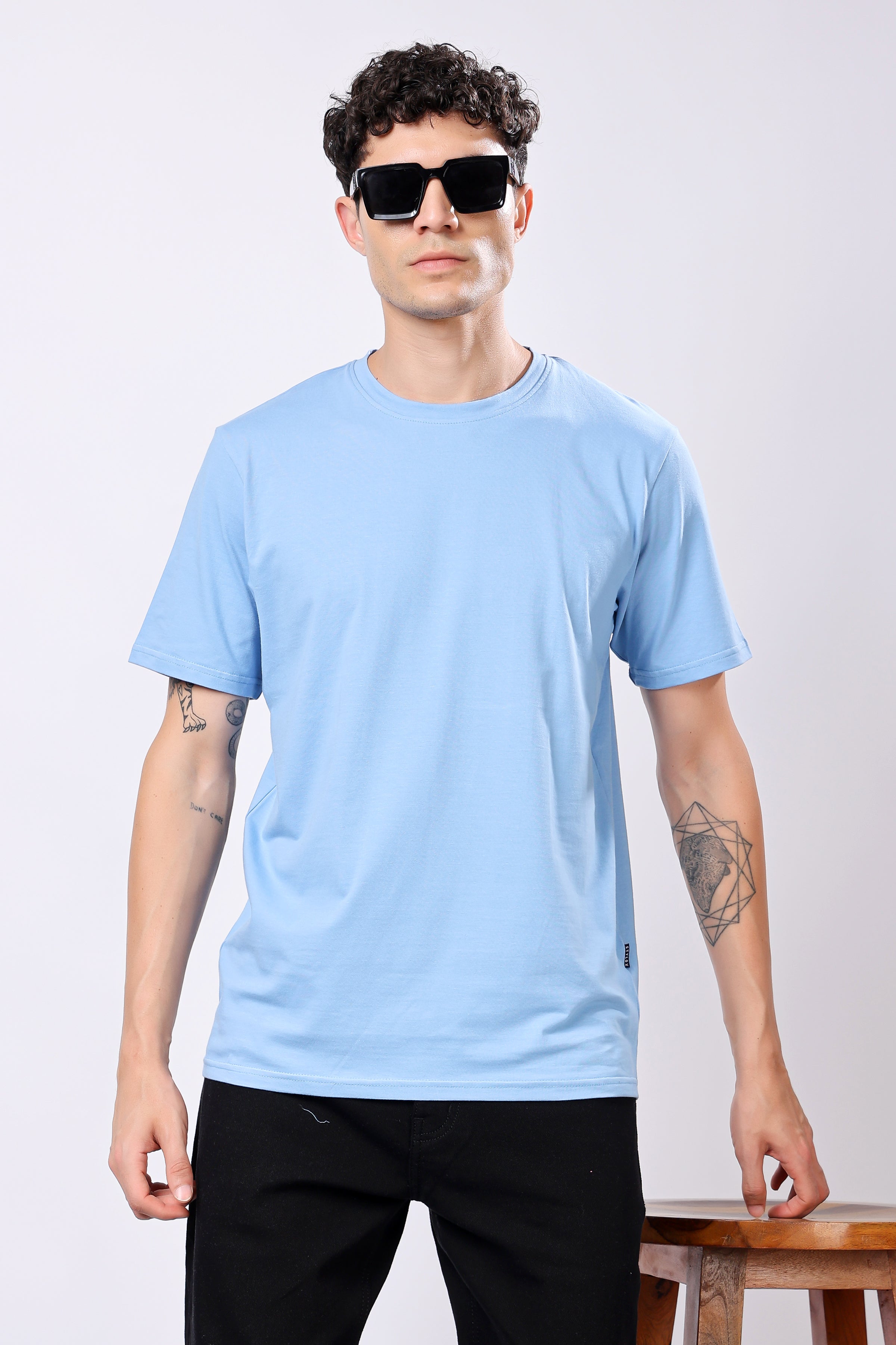 STYLOX Round Neck Solid T-Shirt - Stylox