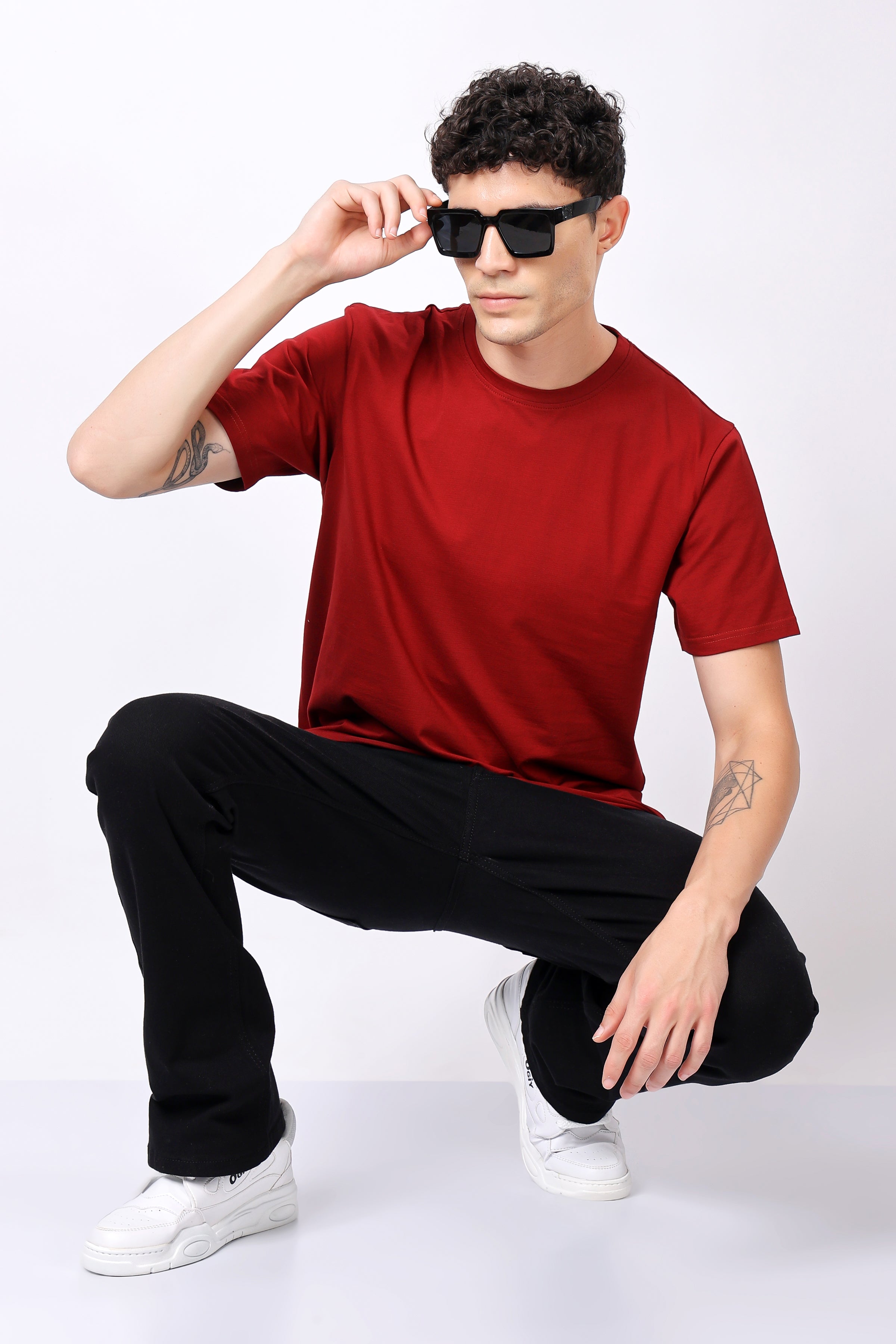STYLOX Round Neck Solid T-Shirt - Stylox