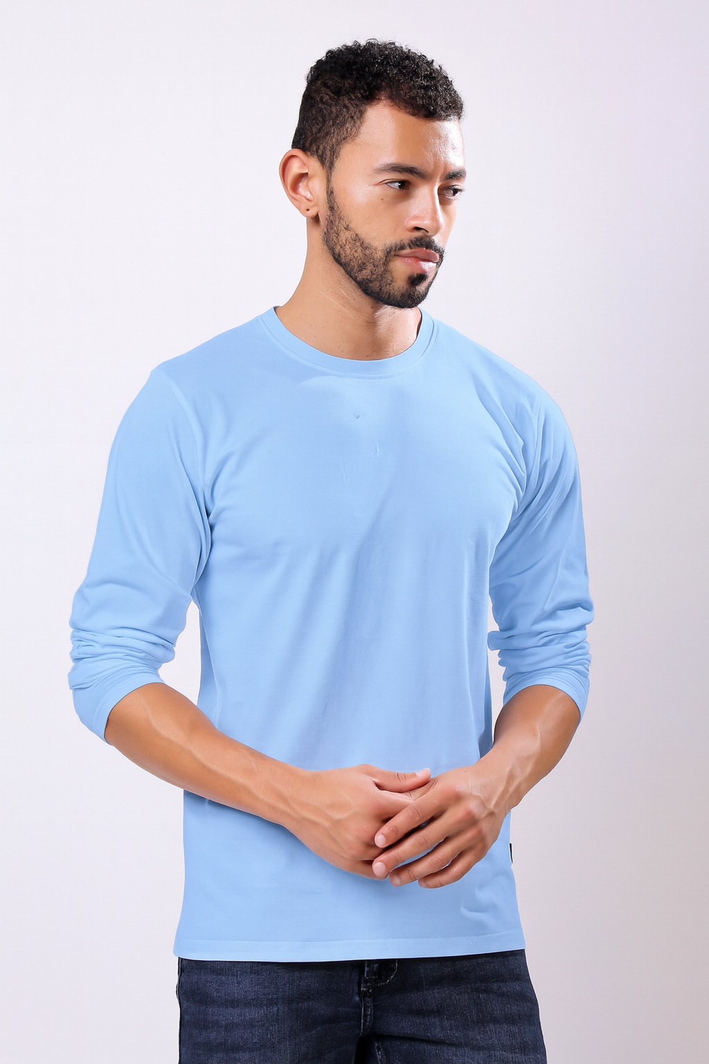 Stylox Men’s Round Neck Full Sleeve Solid T-Shirt | Premium Cotton Casual Plain Tee for Everyday Comfort & Style - Stylox