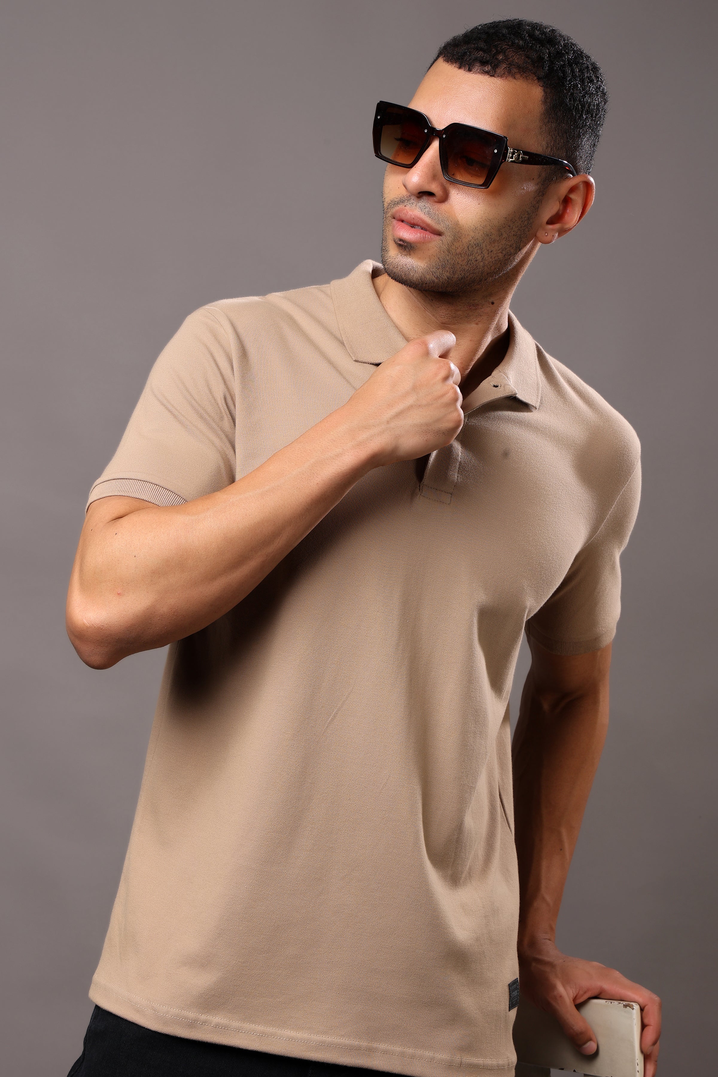 Stylox Men’s Polo Collar Solid T-Shirt - Soft, Breathable & Everyday Wear - Stylox