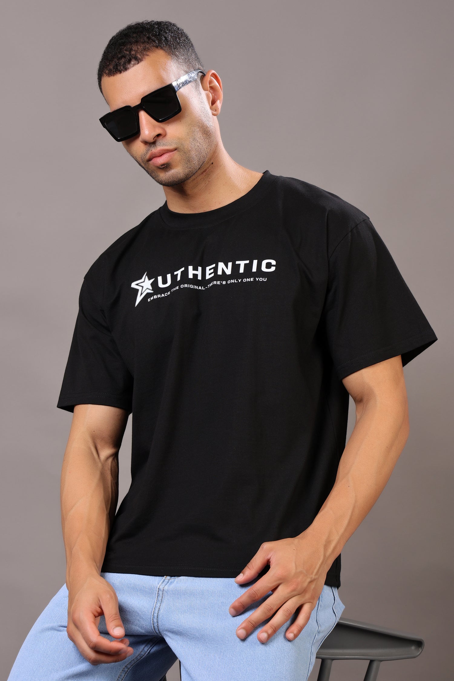 Stylox Men’s Oversized Graphic Printed T-Shirt – Casual Crew Neck