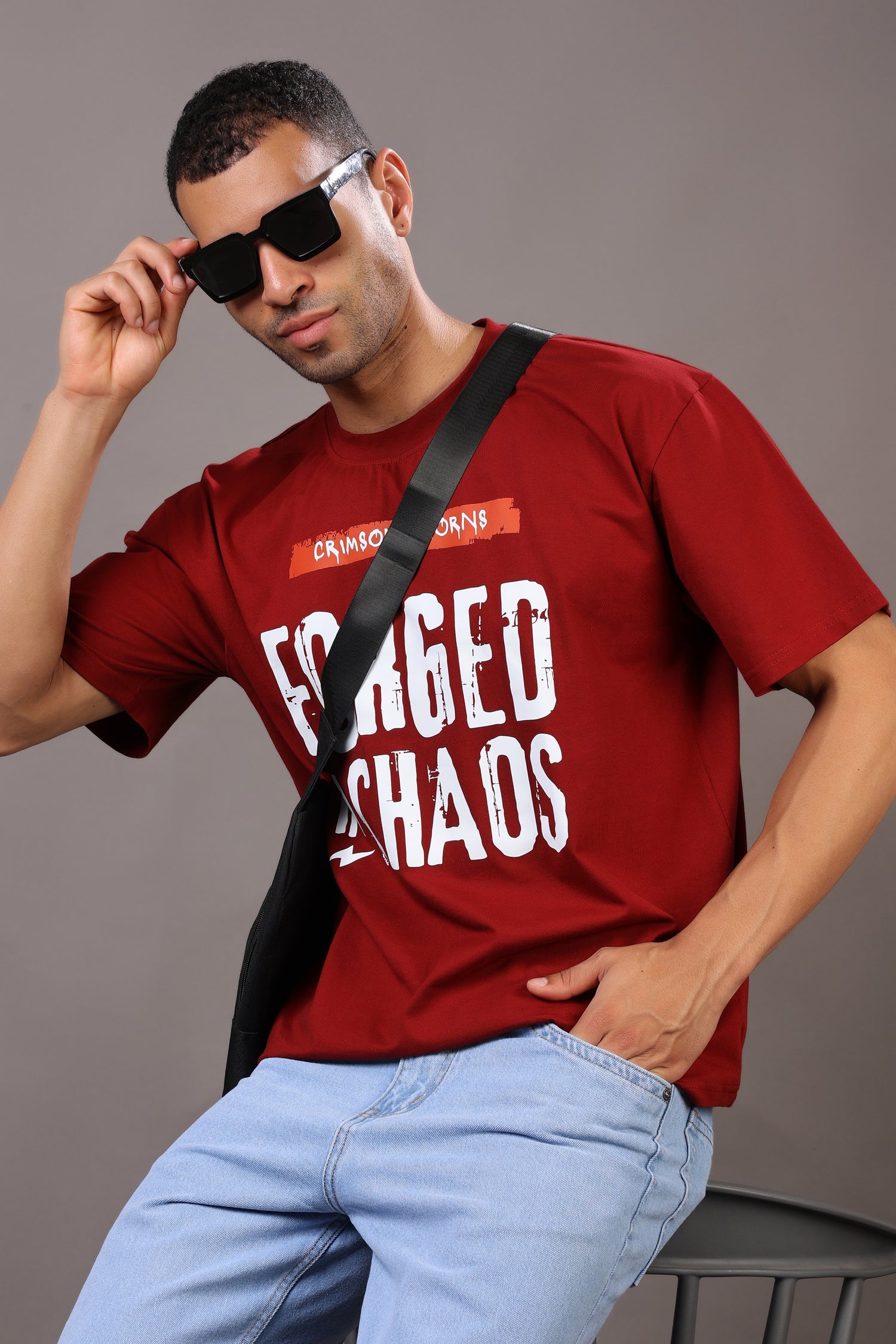 Stylox Men’s Casual Crew Neck Oversized Graphic Printed T-Shirt