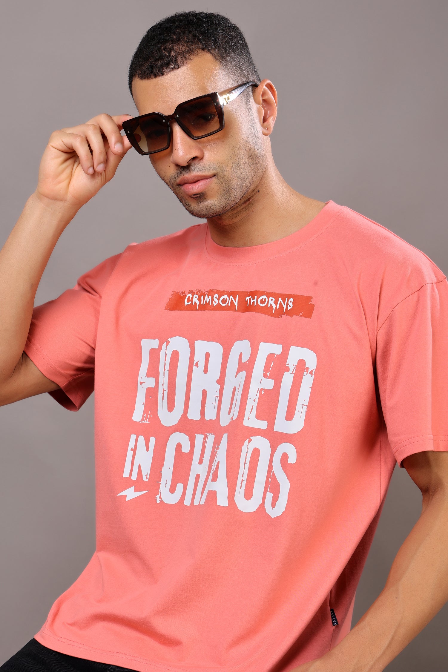 Stylox Men’s Casual Crew Neck Oversized Graphic Printed T-Shirt