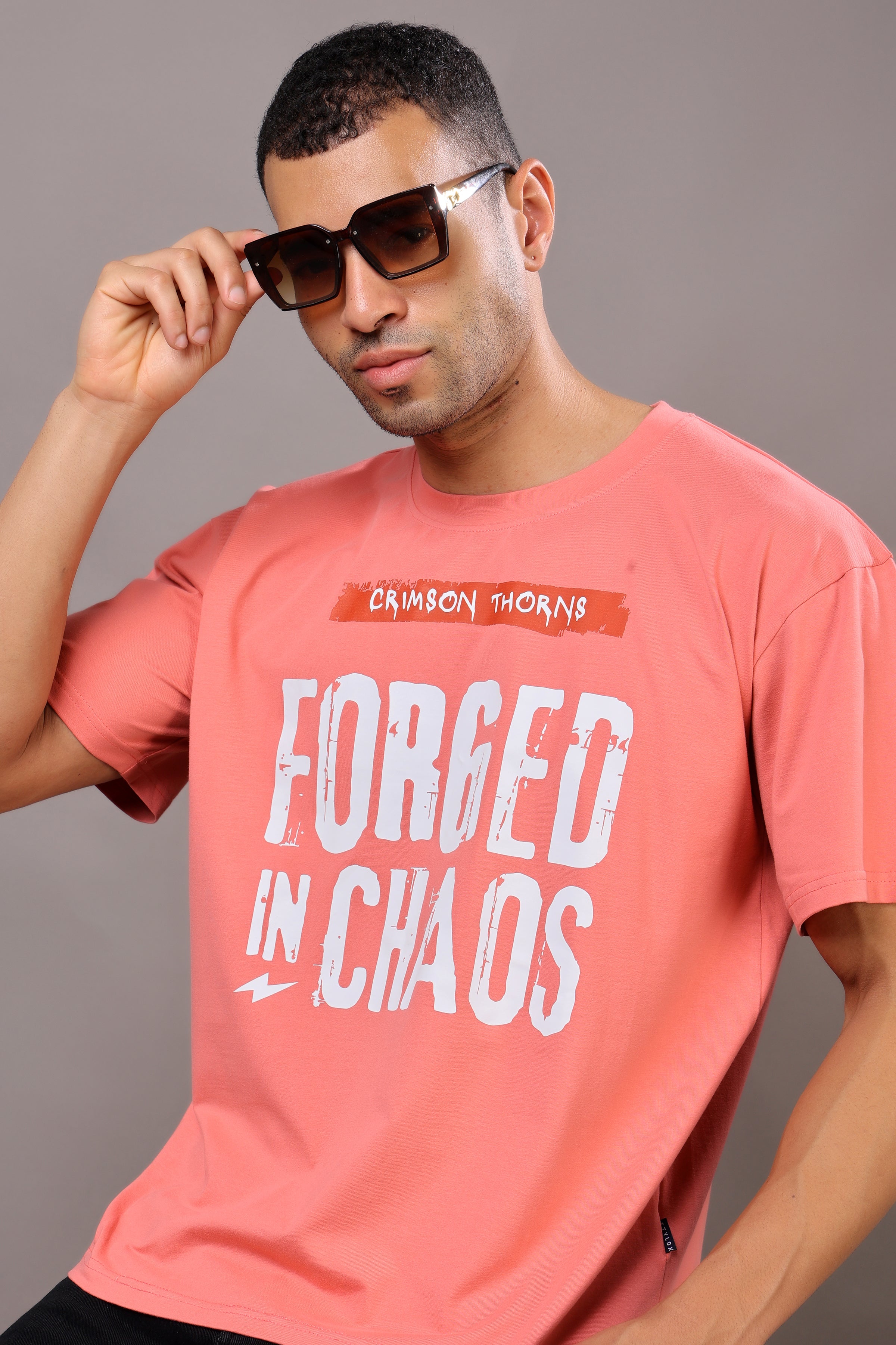 Stylox Men’s Casual Crew Neck Oversized Graphic Printed T-Shirt