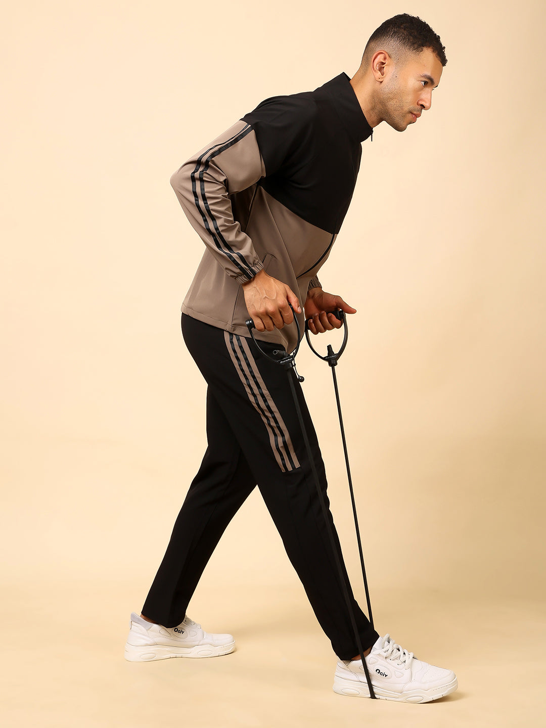 Stylox Men’s Tracksuit – Stylish Full Set for Sports, Gym & Casual Wear (Sand) - Stylox