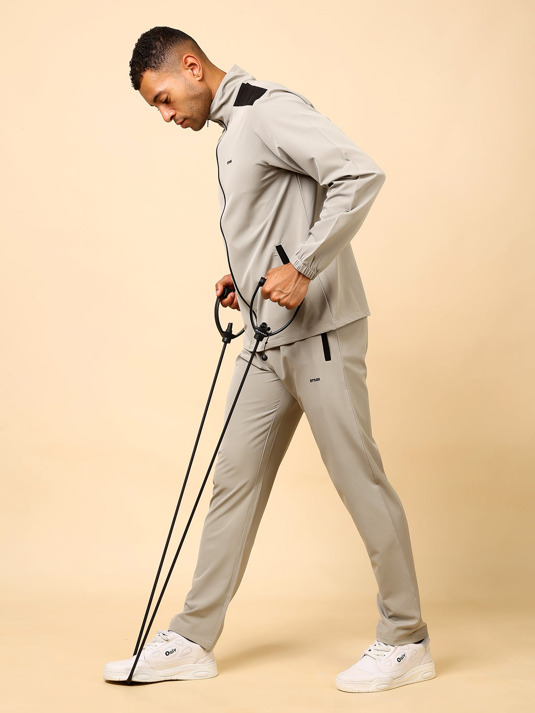 Stylox Men’s Solid Tracksuit | Full Zip High Neck Jacket &amp; Jogger Pants Set | Premium Polyester Activewear for Gym, Sports &amp; Casual Wear