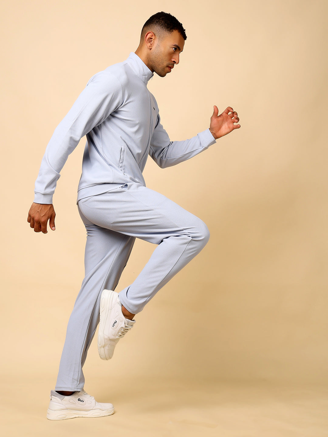 Stylox Men’s Solid Tracksuit – Stylish Full Set for Sports, Gym & Casual Wear (Light Blue) - Stylox