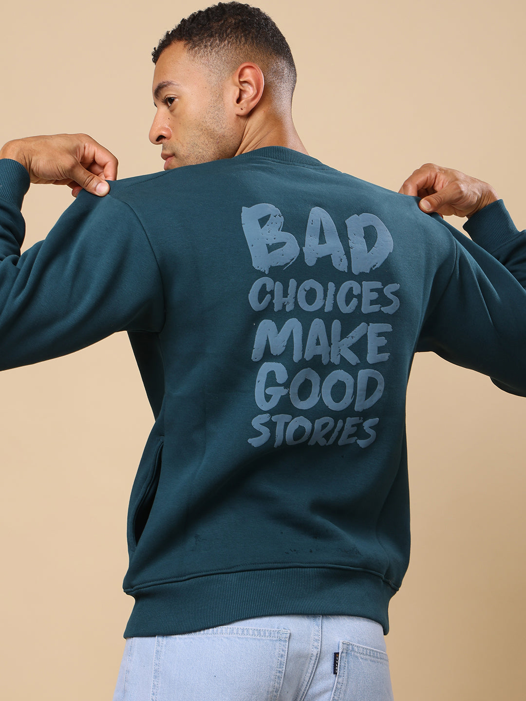 Stylox Men’s Printed Round Neck Sweatshirt – Casual Comfort with Trendy Prints - Stylox