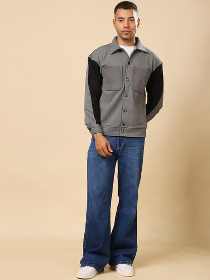 Stylox Men’s Shacket with Button Closure – Stylish Jacket for Every Season