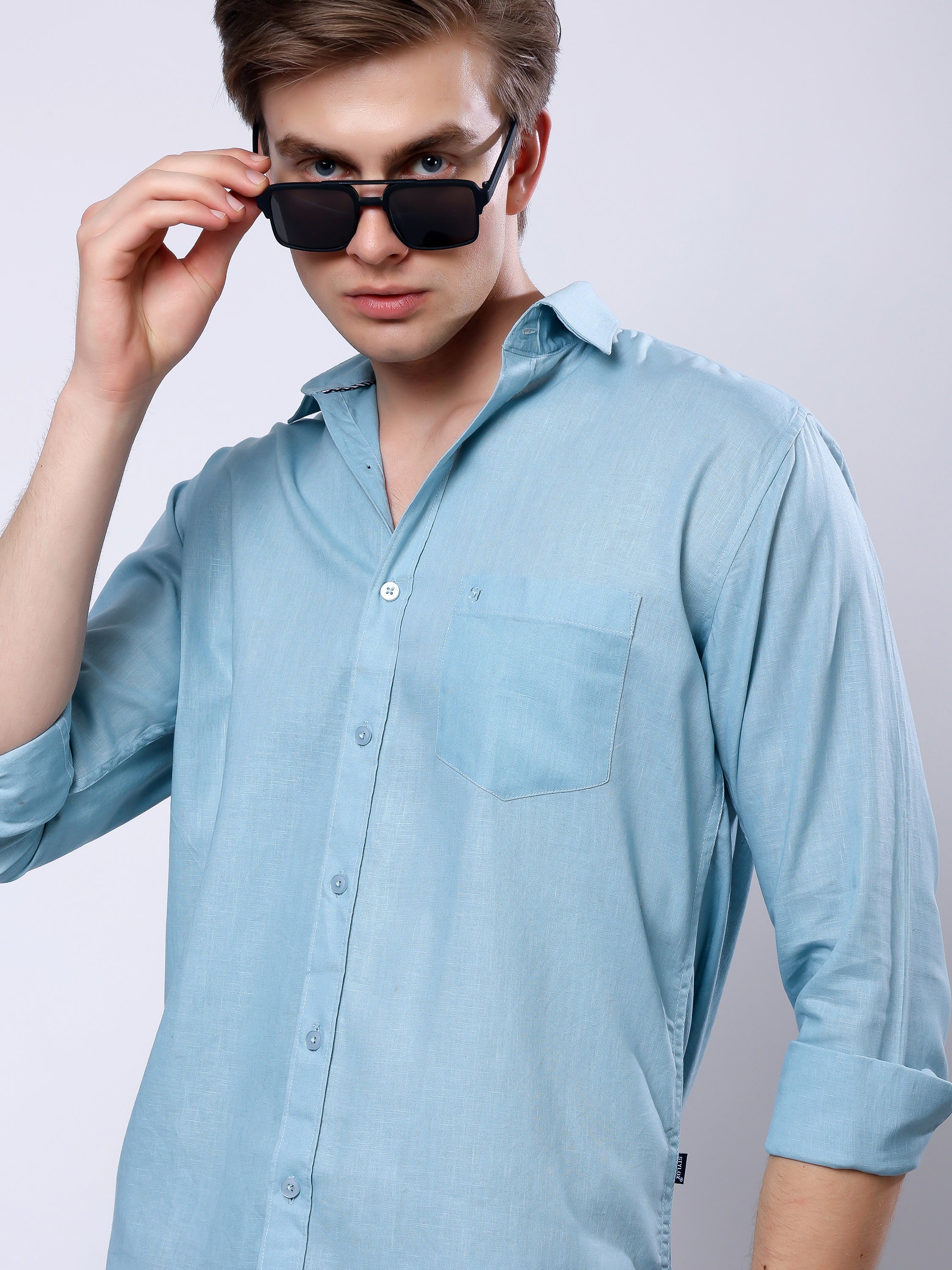 Stylox Men’s Regular Fit Full Sleeve Solid Casual Shirt - Stylox