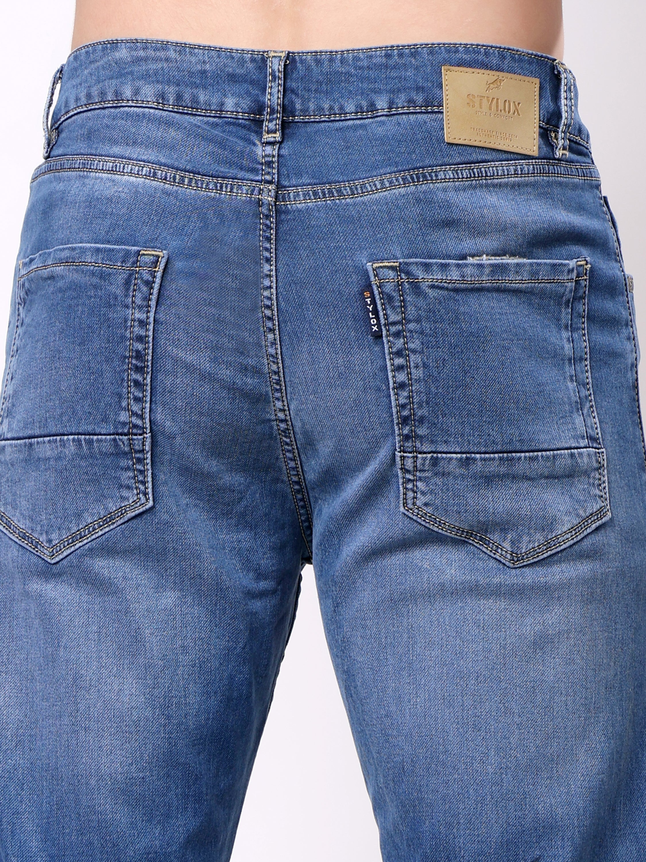 Stylox Men’s Stretchable Slim Fit Casual Denim Jeans - Stylox