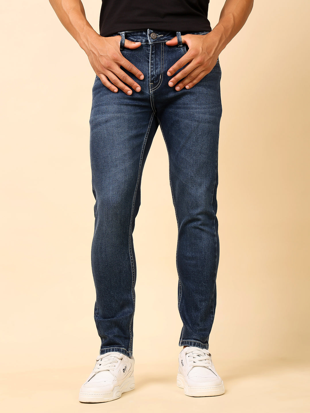 Stylox Men’s Ankle Fit Washed Jeans | Stretchable Denim Jeans for Men | Stylish Tapered Fit Casual Jeans